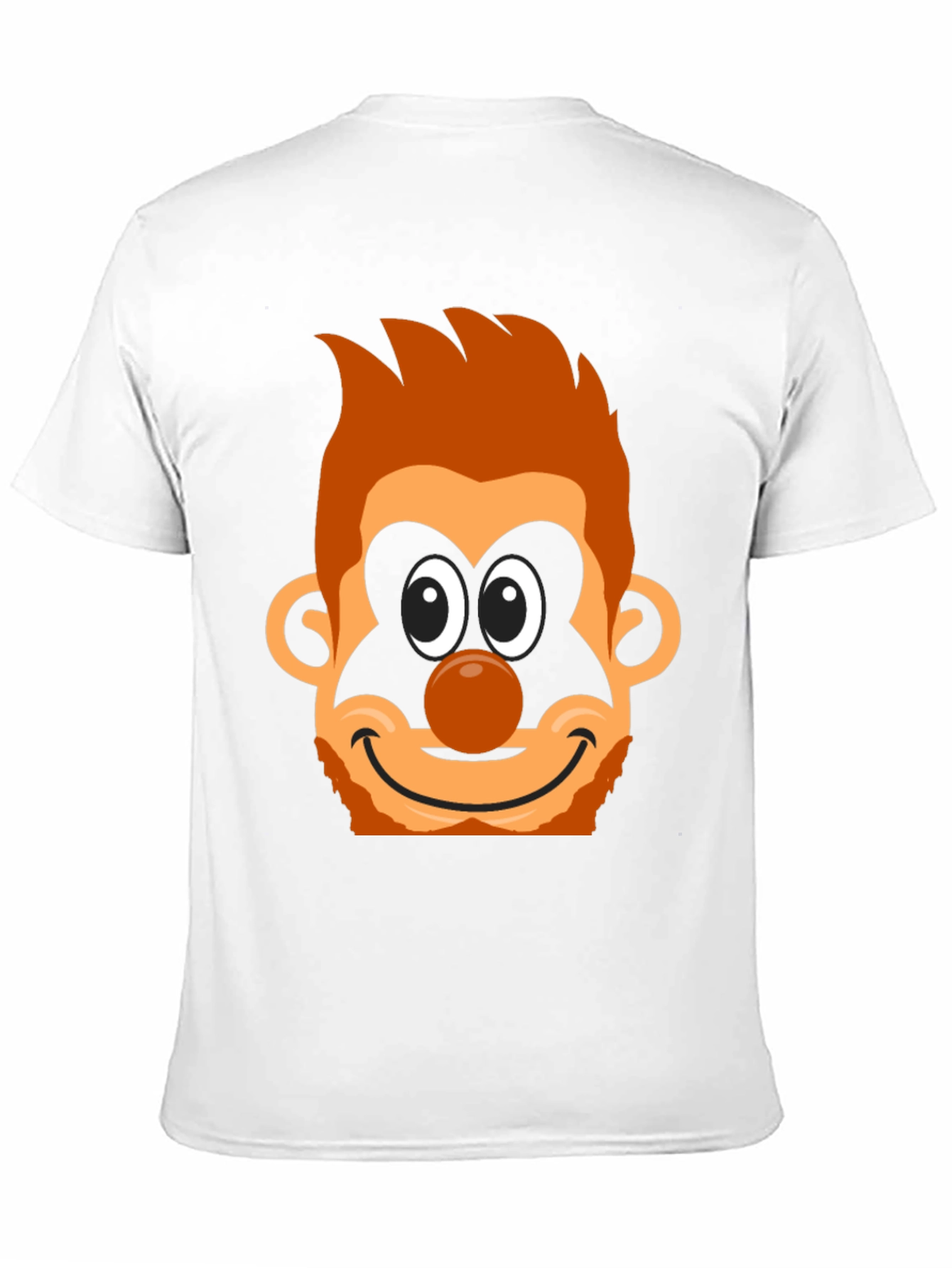 Cartoon Clown Face Graphic Tee - Black Cotton Blend