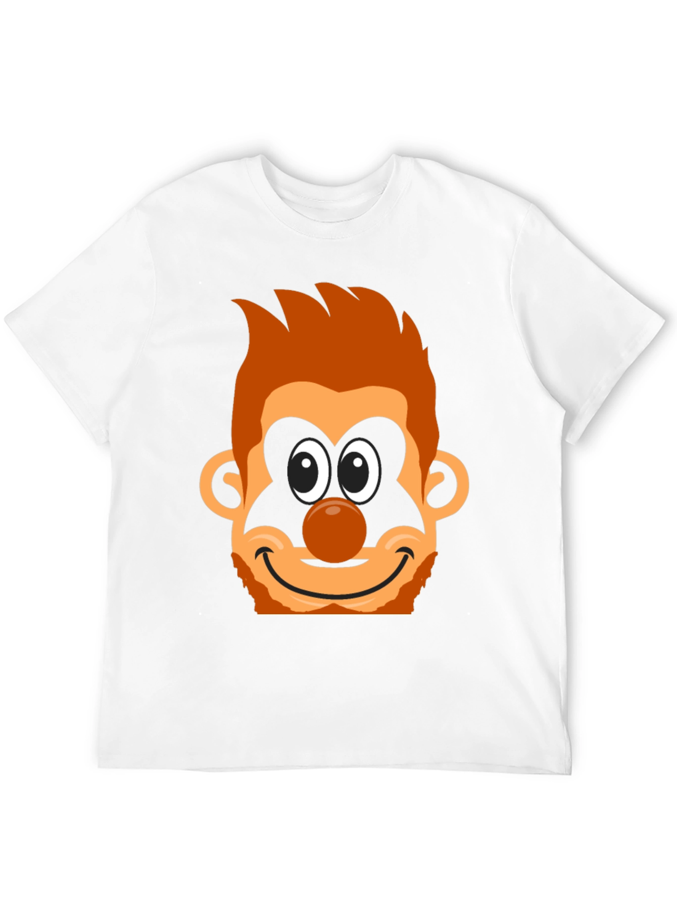 Cartoon Clown Face Graphic Tee - Black Cotton Blend