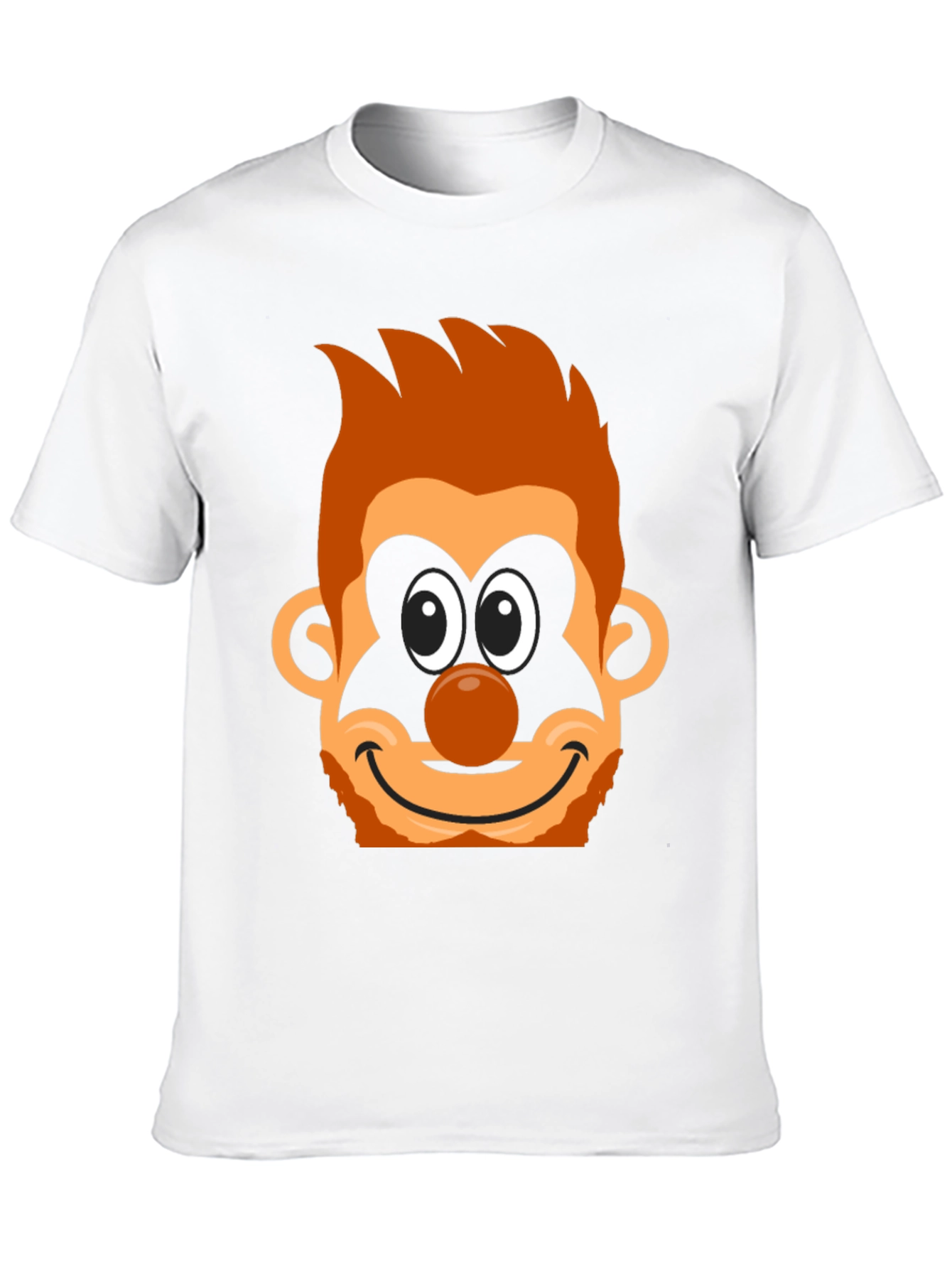 Cartoon Clown Face Graphic Tee - Black Cotton Blend