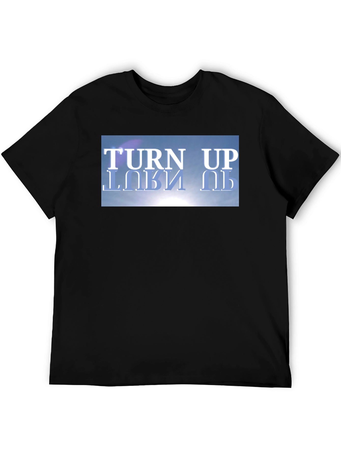 Turn Up Graphic Tee - Black Cotton T-Shirt