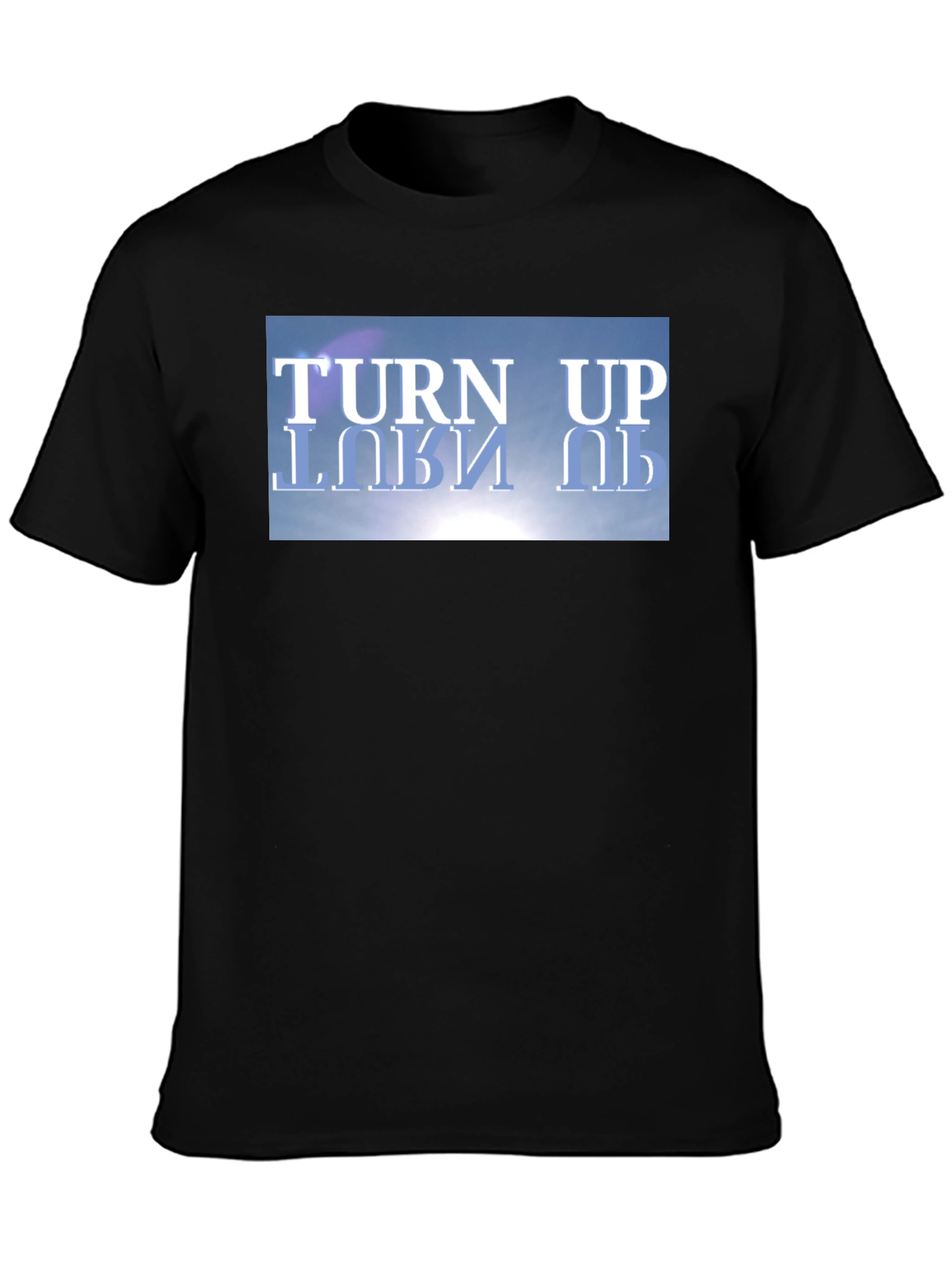 Turn Up Graphic Tee - Black Cotton T-Shirt