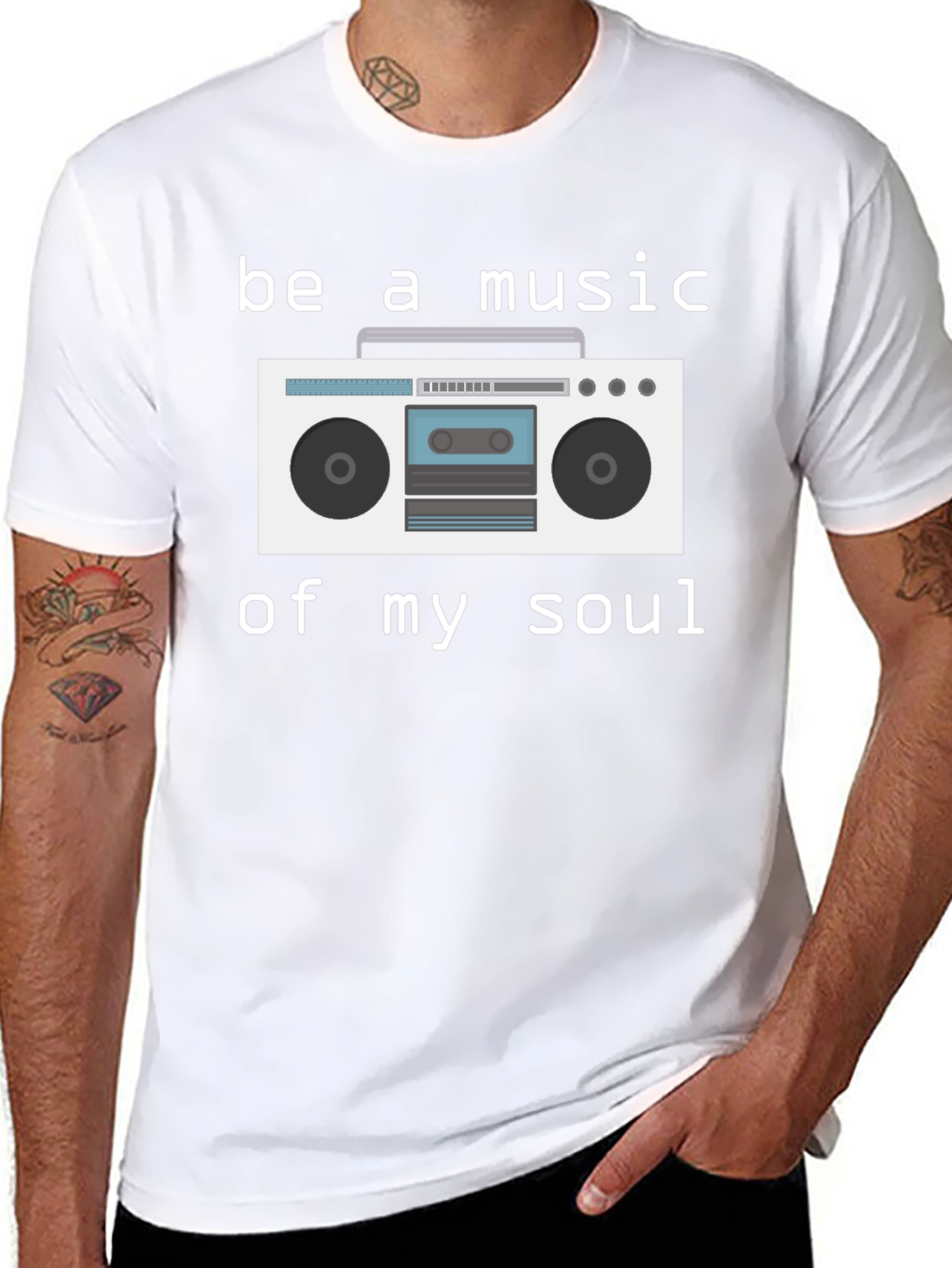 Retro Boombox Graphic T-Shirt - Music Lover Tee