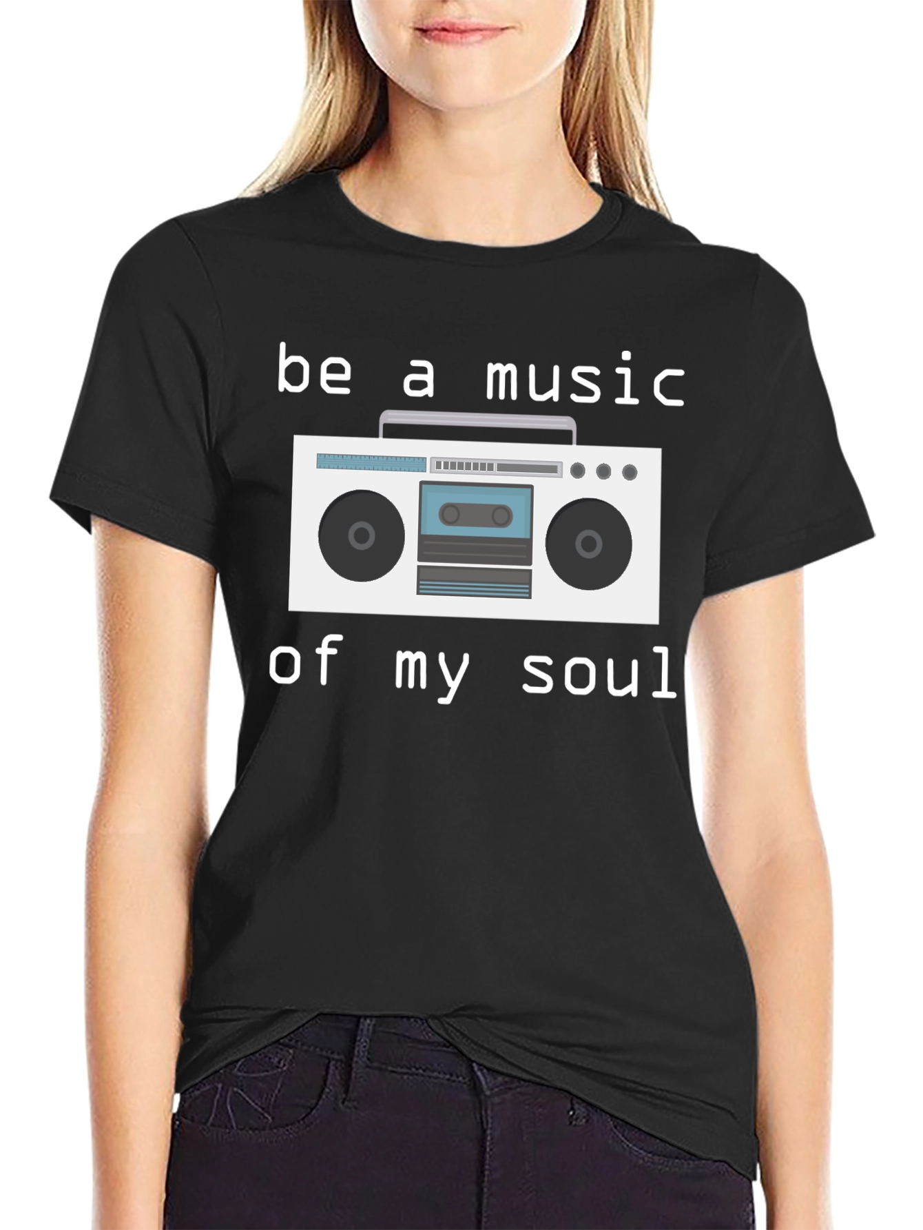 Retro Boombox Graphic T-Shirt - Music Lover Tee