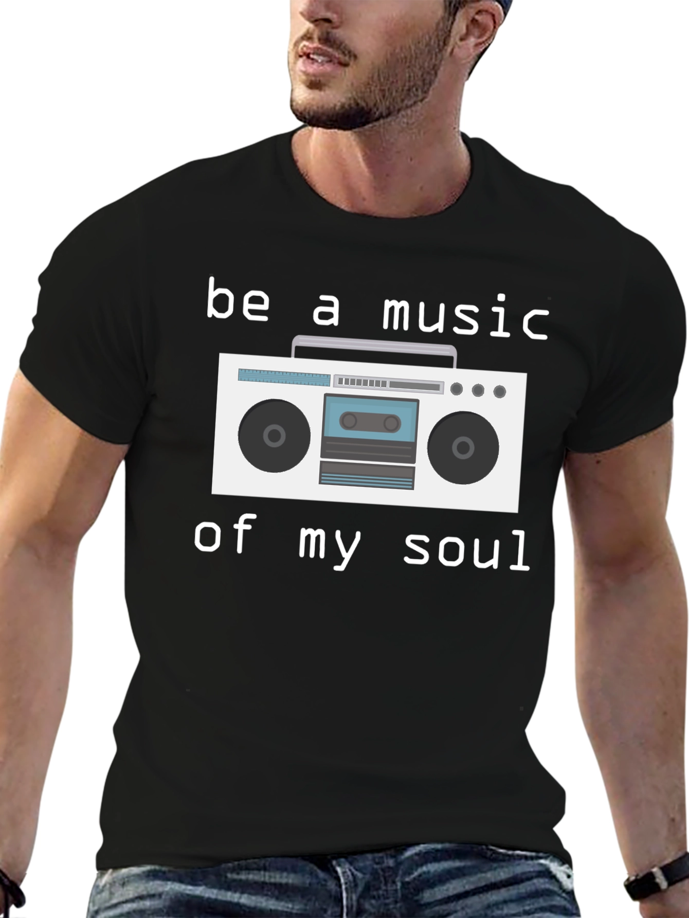 Retro Boombox Graphic T-Shirt - Music Lover Tee