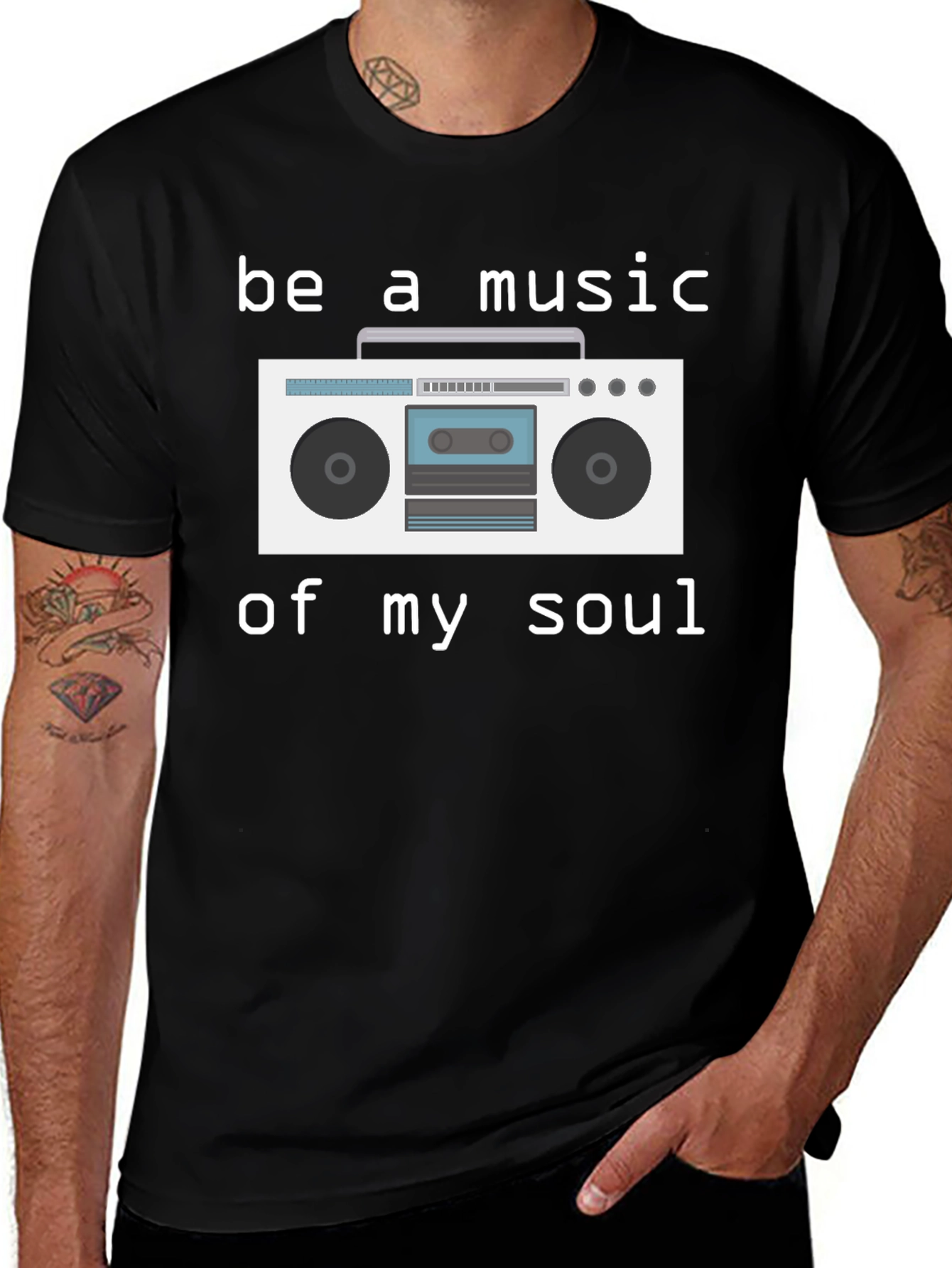 Retro Boombox Graphic T-Shirt - Music Lover Tee