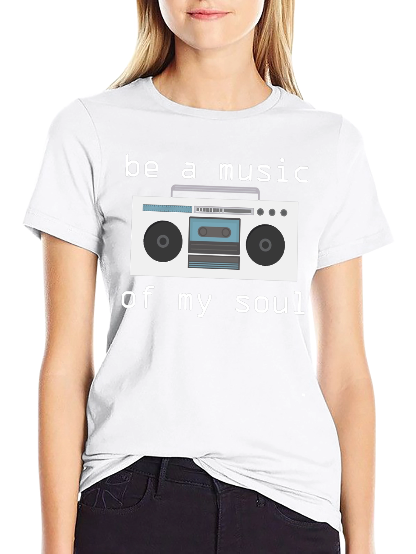 Retro Boombox Graphic T-Shirt - Music Lover Tee