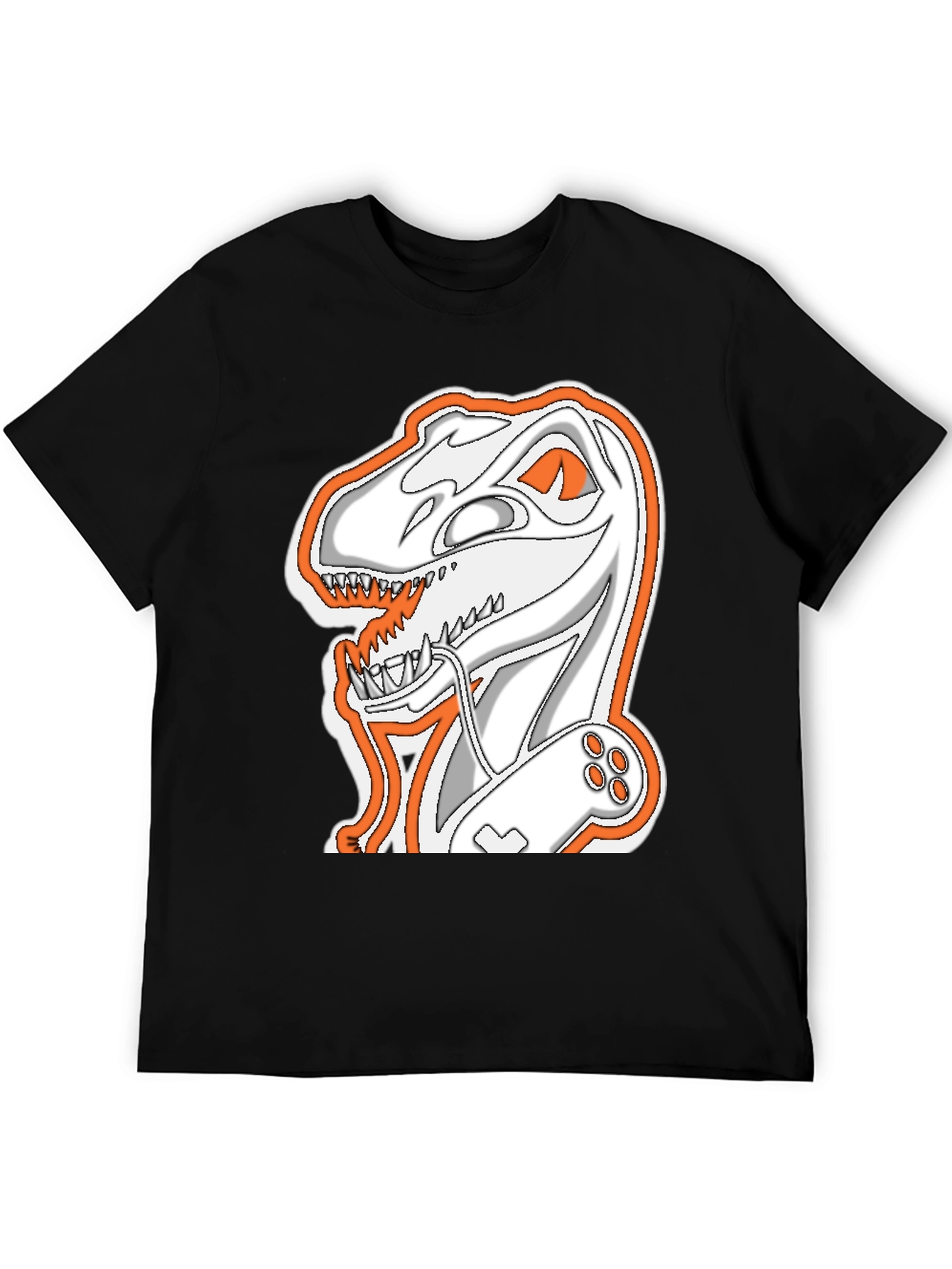 Gamer Dino T-Shirt - Black Novelty Tee