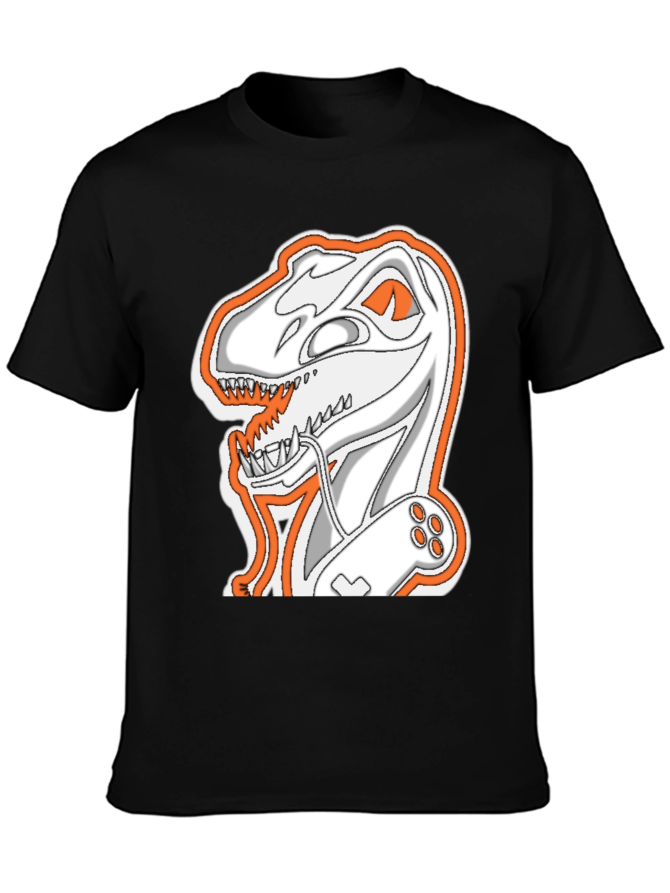 Gamer Dino T-Shirt - Black Novelty Tee