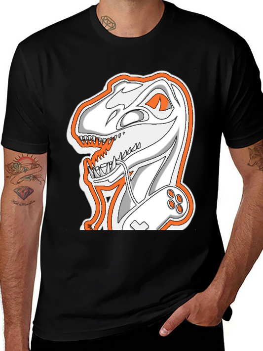 Gamer Dino T-Shirt - Black Novelty Tee