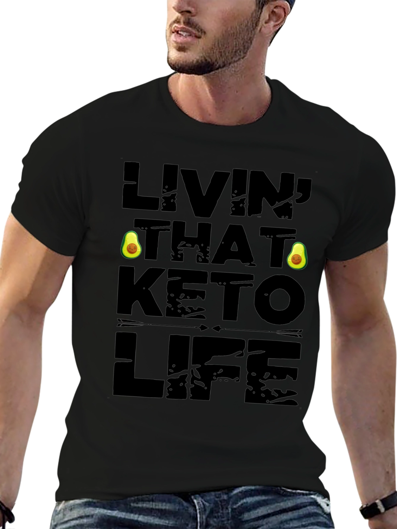 Livin That Keto Life Black Graphic Tee
