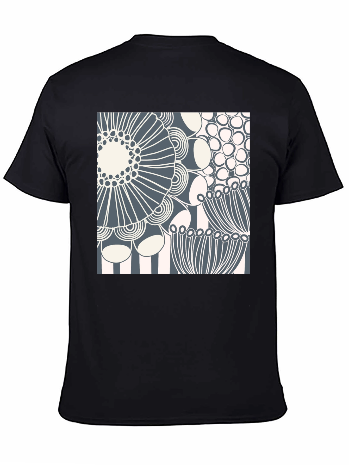 Abstract Floral Print Crew Neck T-Shirt