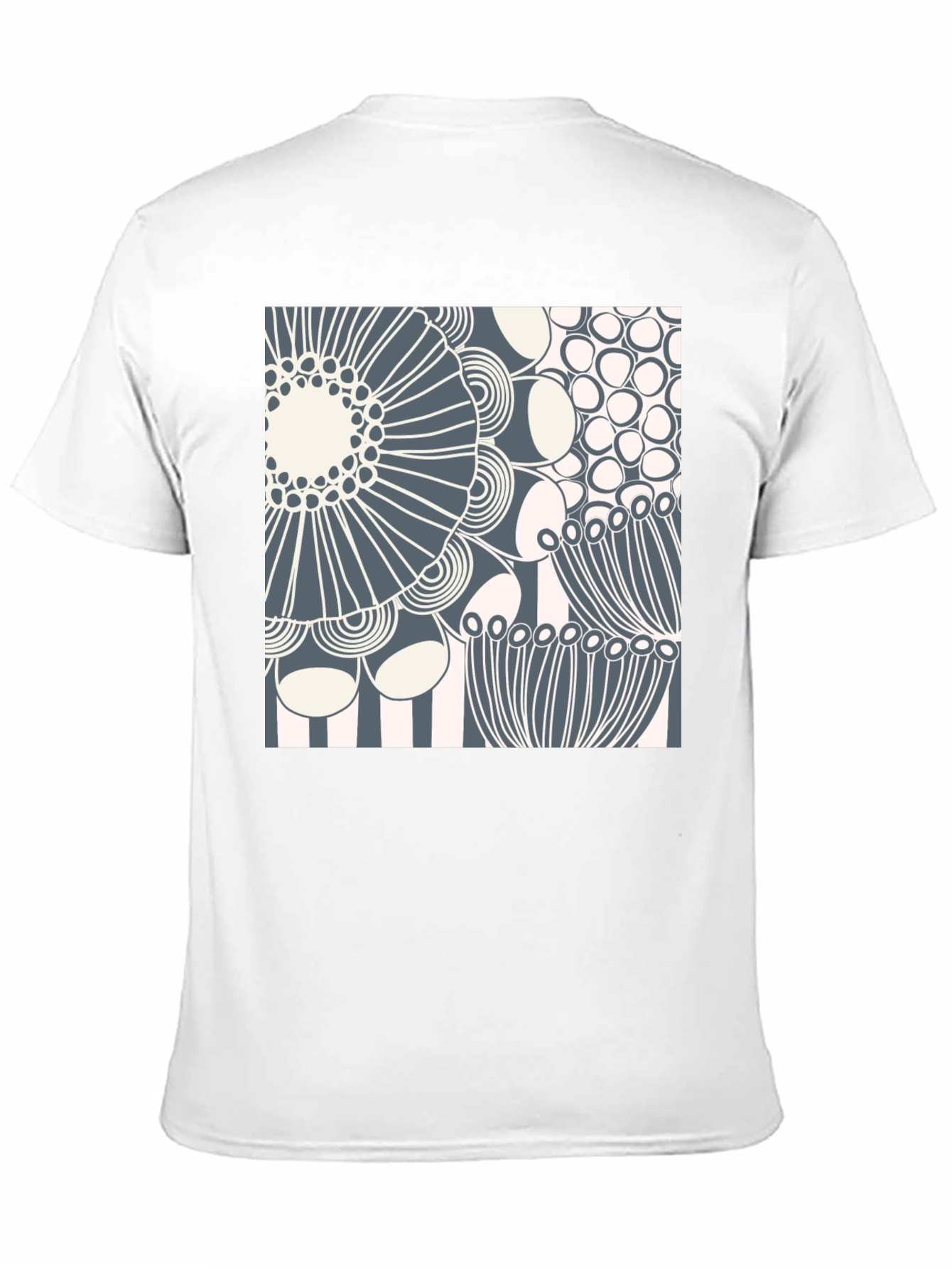 Abstract Floral Print Crew Neck T-Shirt