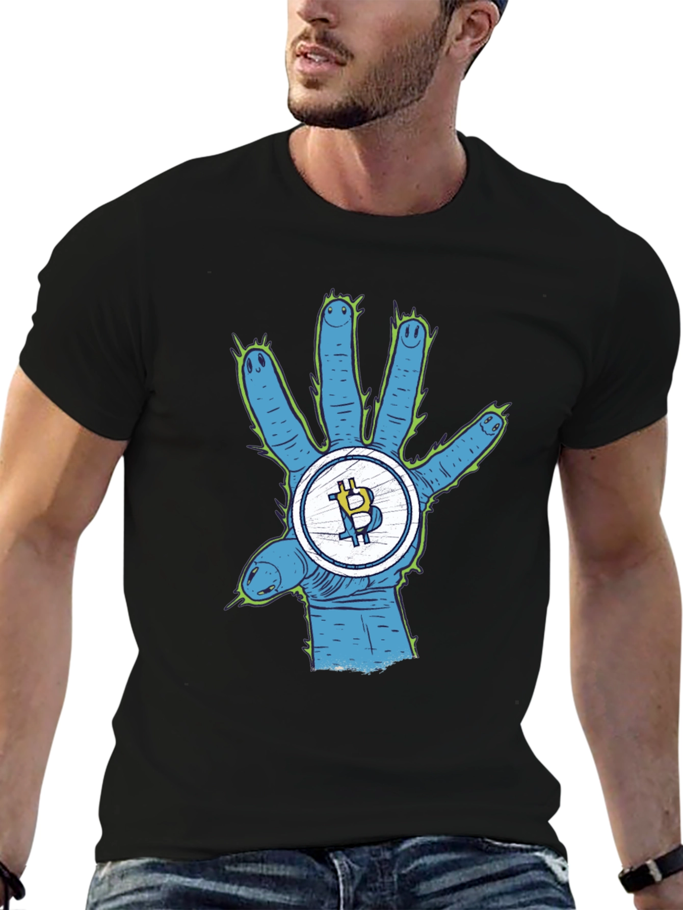 Bitcoin Alien Hand T-Shirt - Crypto Tee