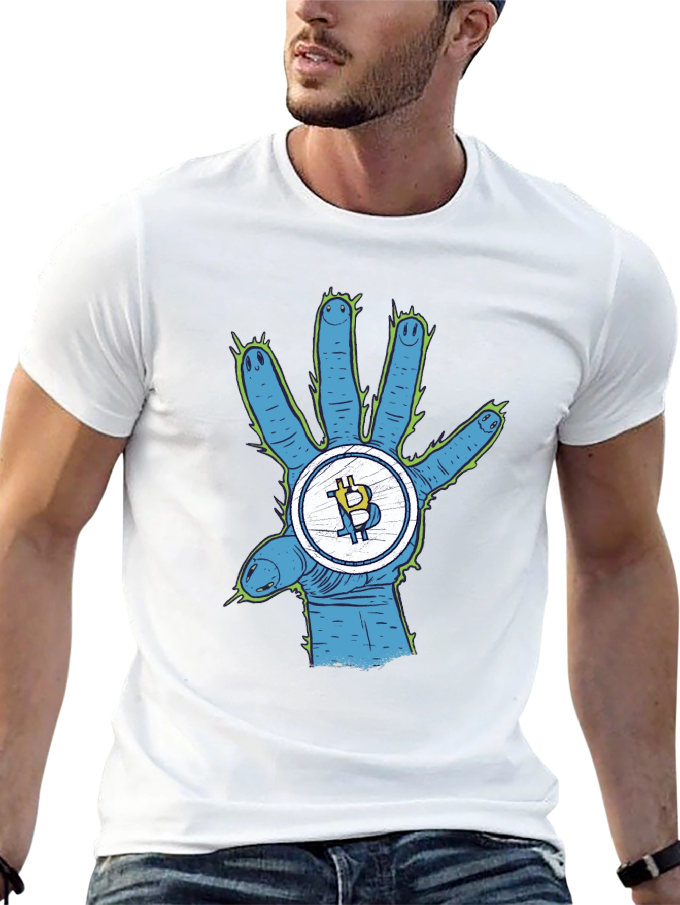 Bitcoin Alien Hand T-Shirt - Crypto Tee