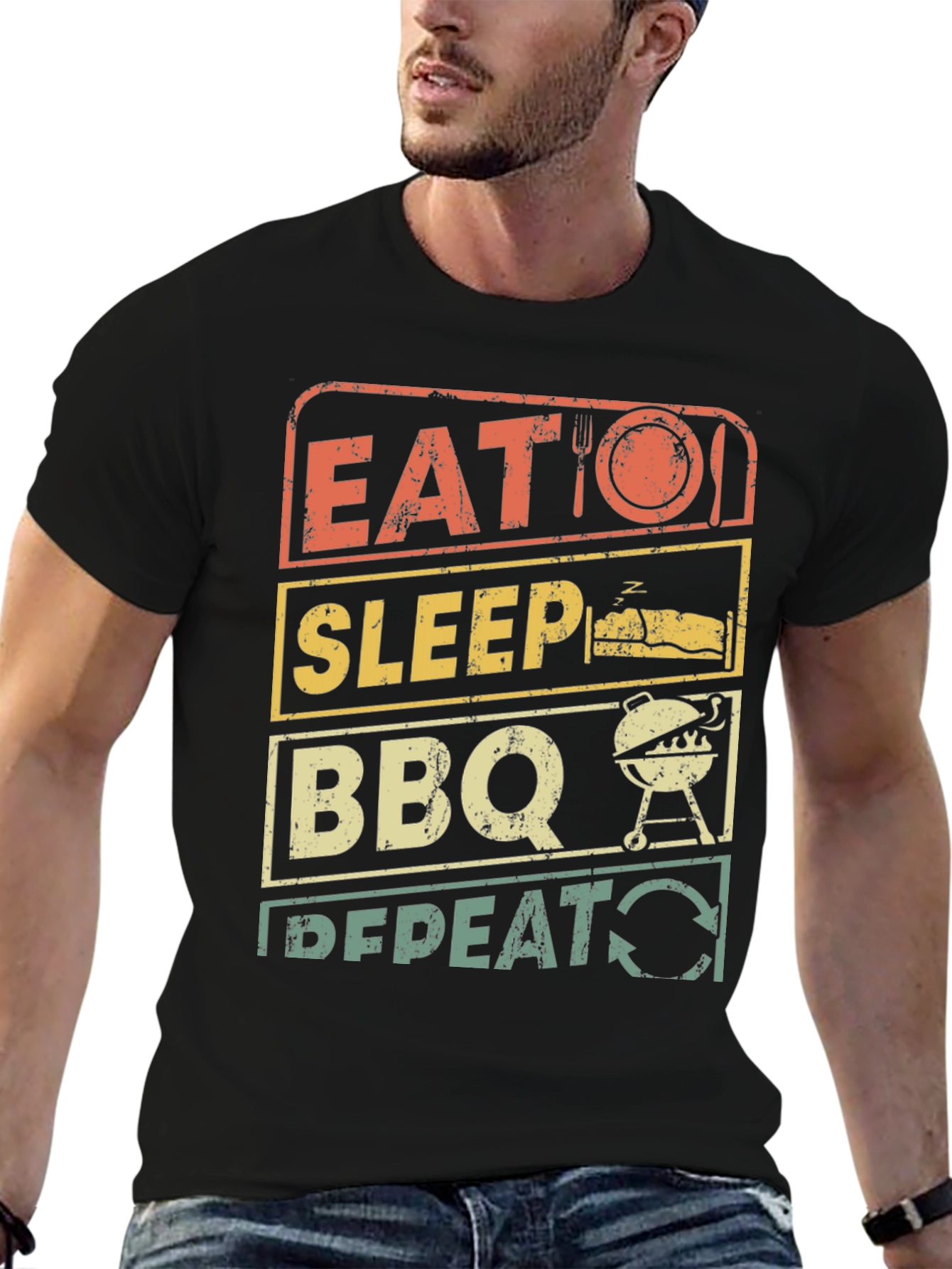 Eat Sleep BBQ Repeat T-Shirt - Grill Master Tee