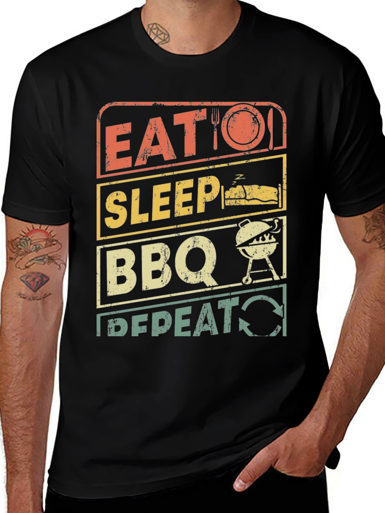 Eat Sleep BBQ Repeat T-Shirt - Grill Master Tee