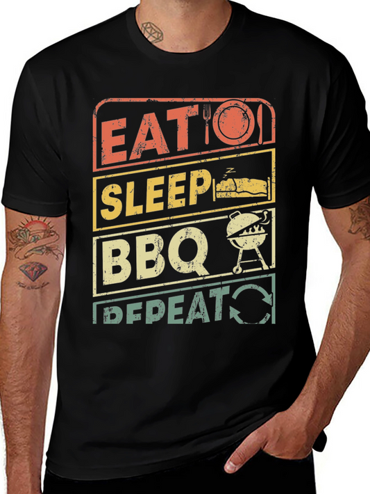 Eat Sleep BBQ Repeat T-Shirt - Grill Master Tee