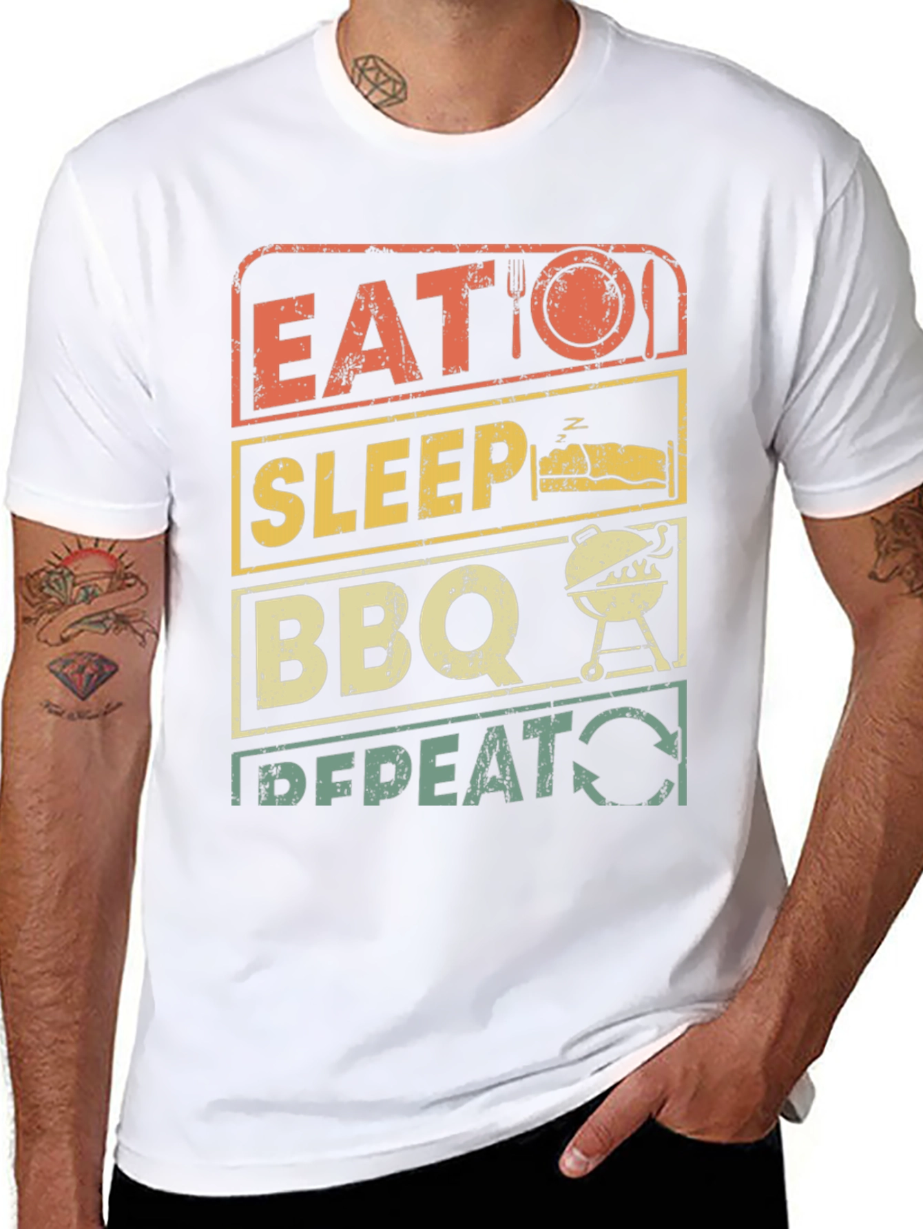 Eat Sleep BBQ Repeat T-Shirt - Grill Master Tee