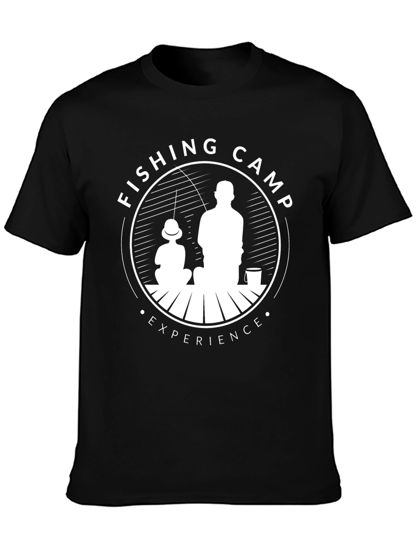 Fishing Camp Experience T-Shirt - Black Cotton Tee