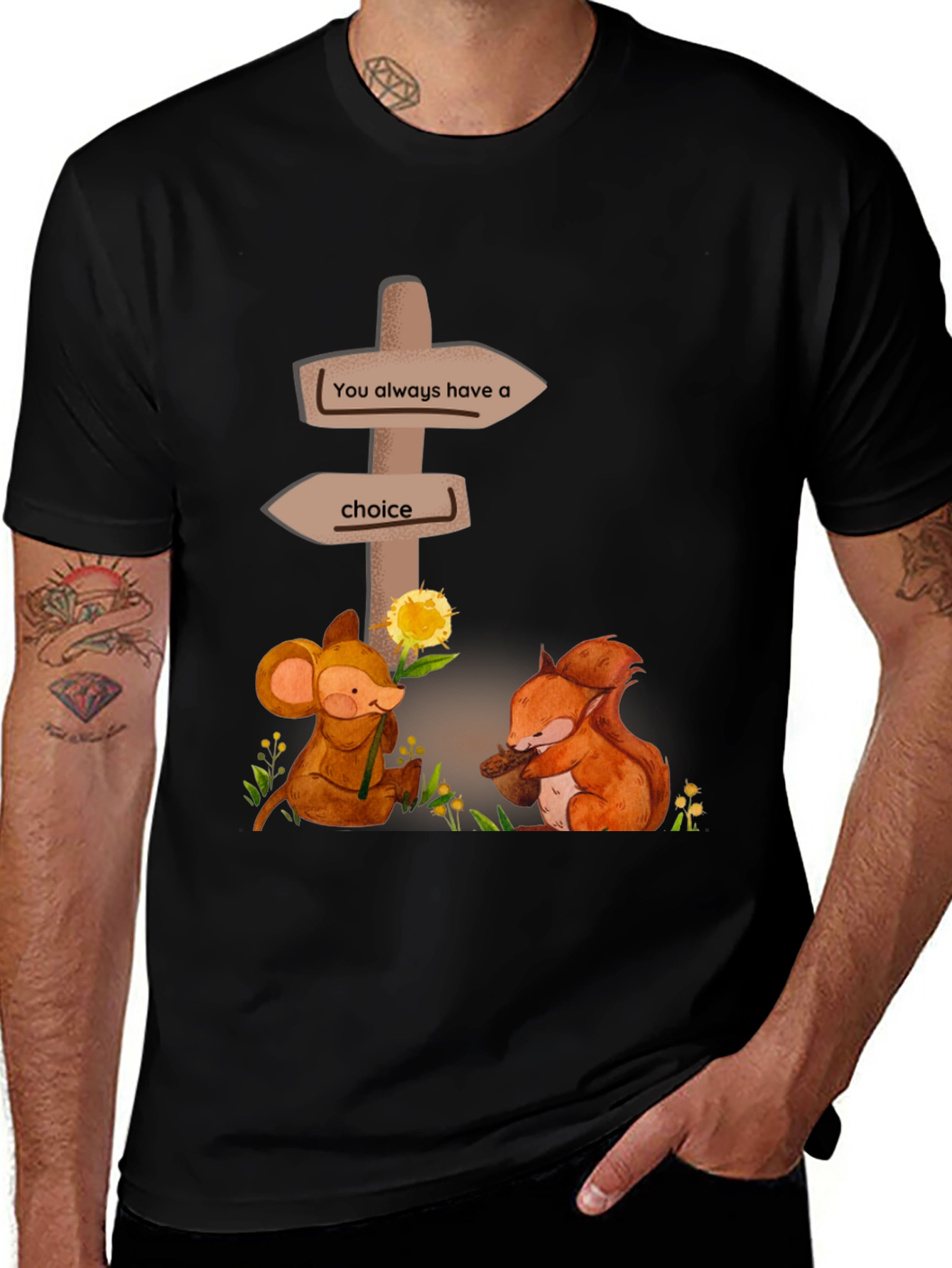 Choice T-Shirt: Mouse & Squirrel Graphic Tee