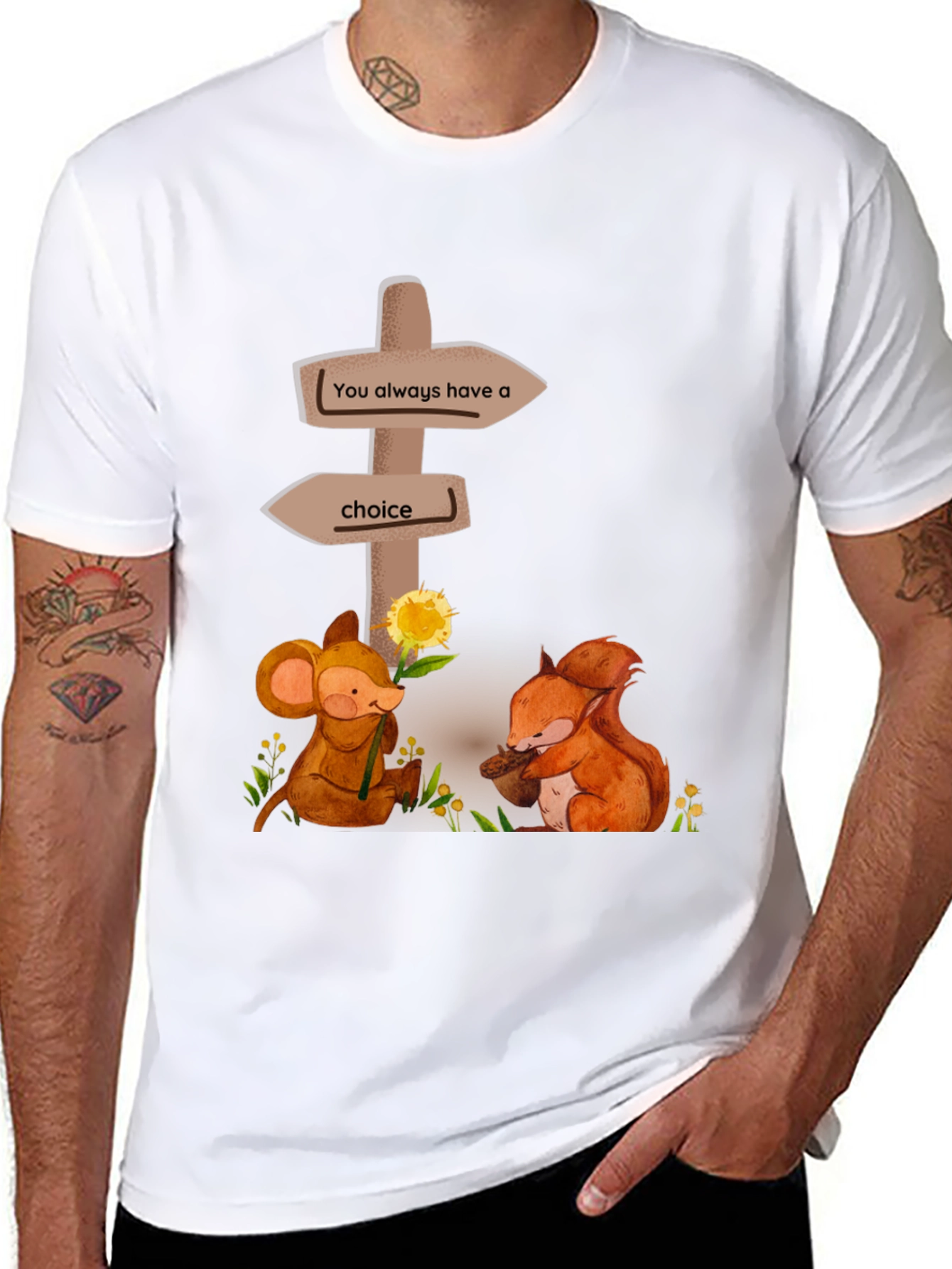 Choice T-Shirt: Mouse & Squirrel Graphic Tee