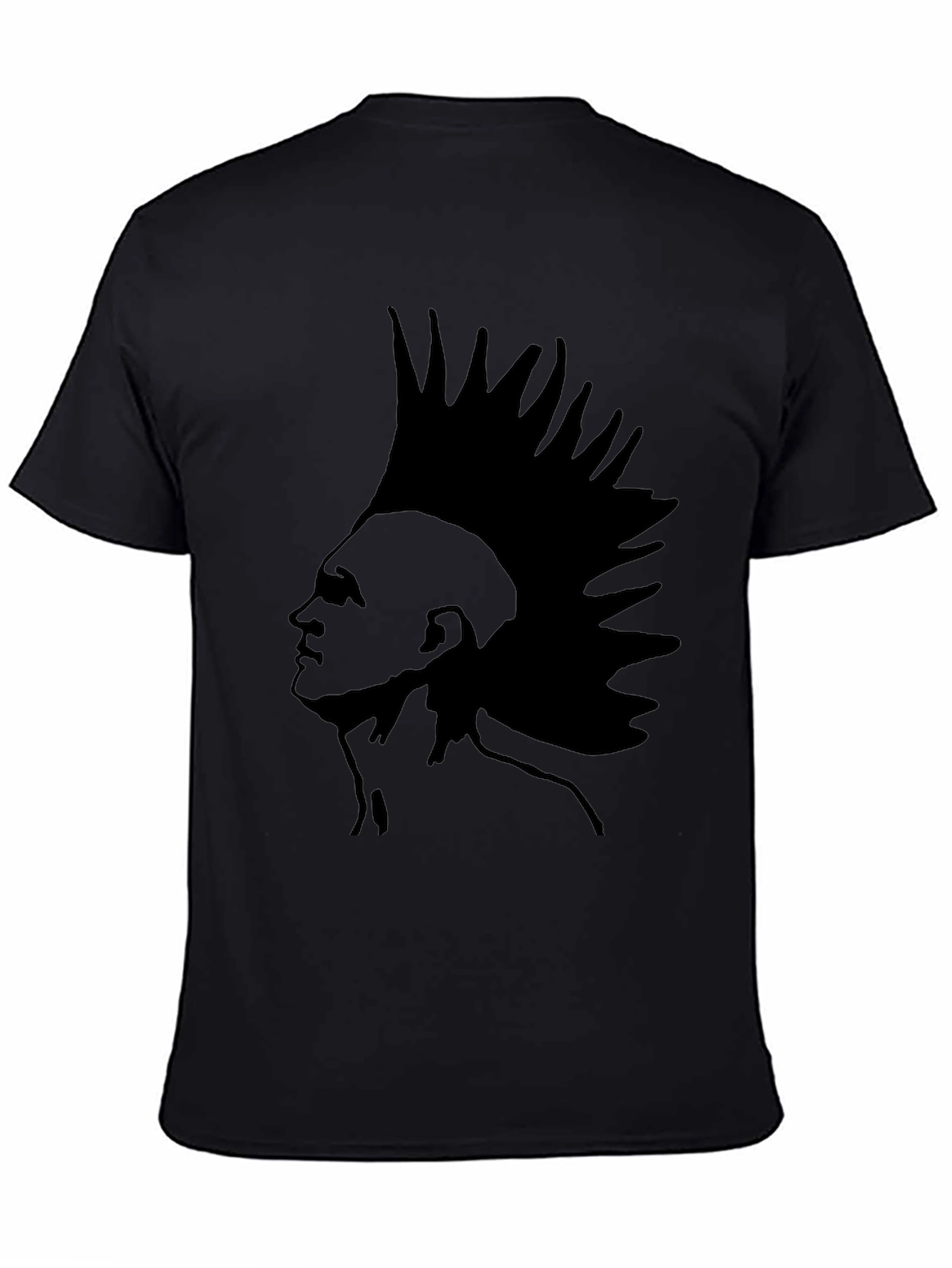 Mohawk Graphic Tee - Black Cotton Blend T-Shirt