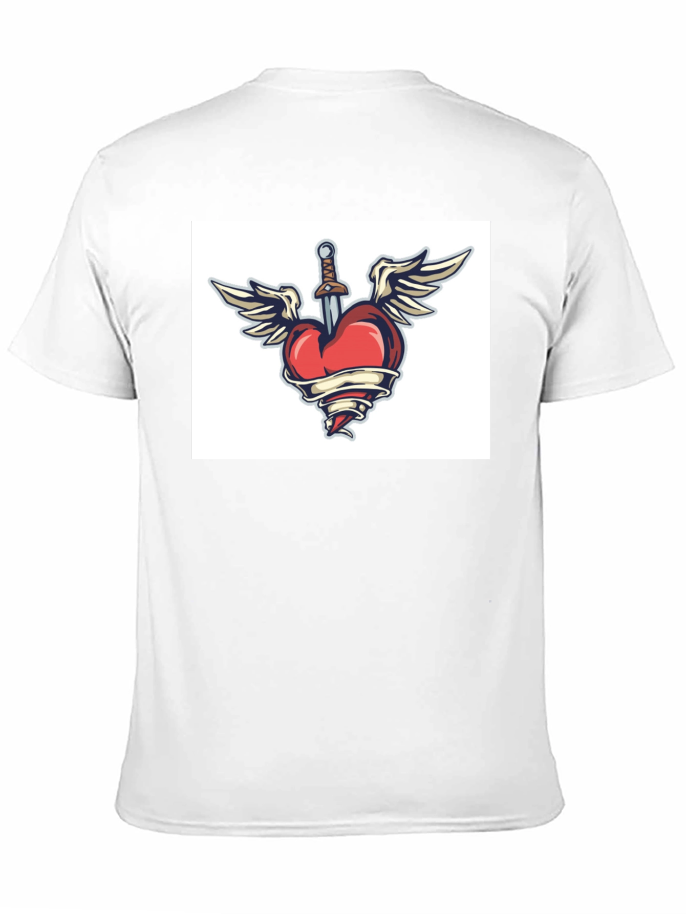 Heart Dagger Tee - Classic Black Crew Neck T-Shirt