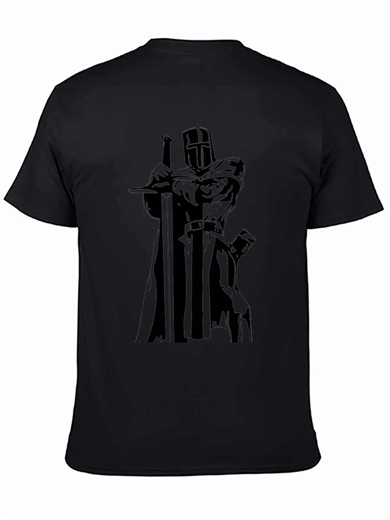 Crusader Knight Graphic Black T-Shirt