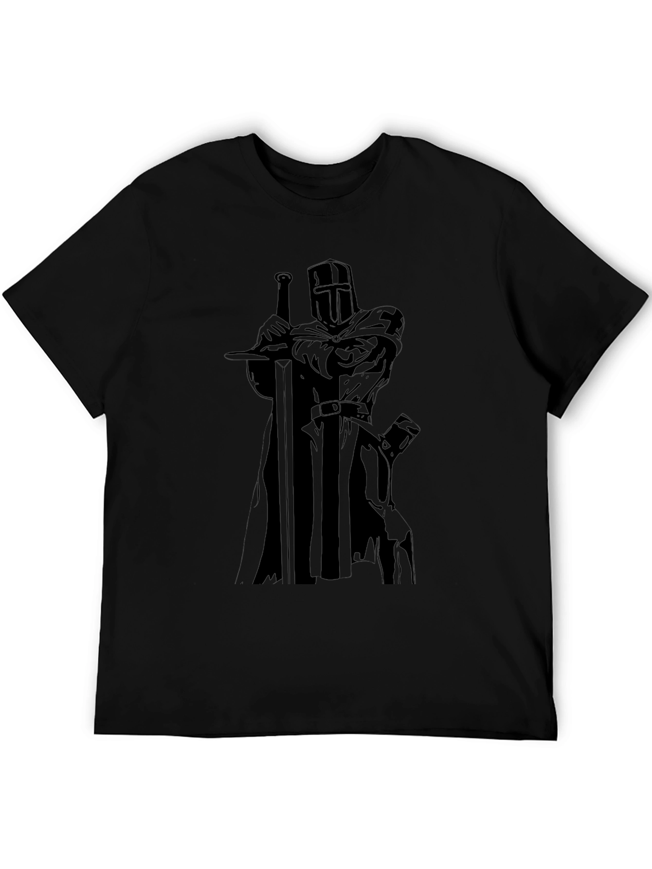 Crusader Knight Graphic Black T-Shirt