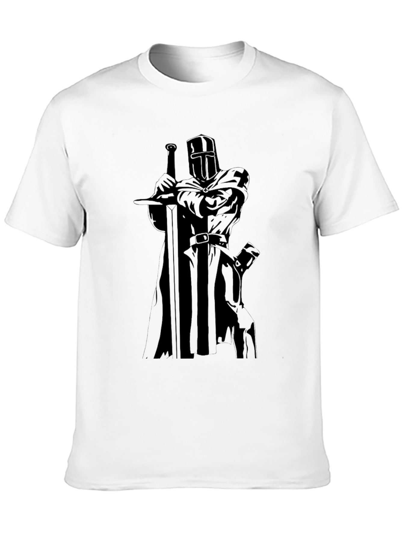 Crusader Knight Graphic Black T-Shirt
