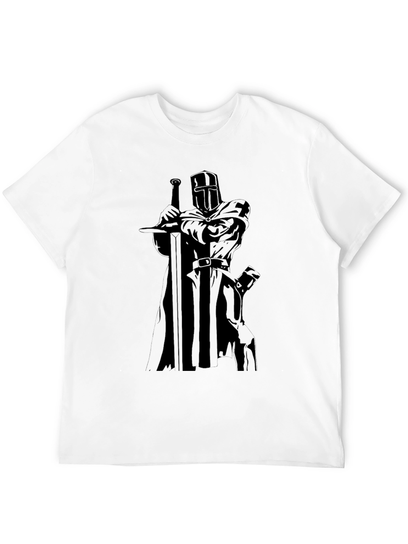 Crusader Knight Graphic Black T-Shirt