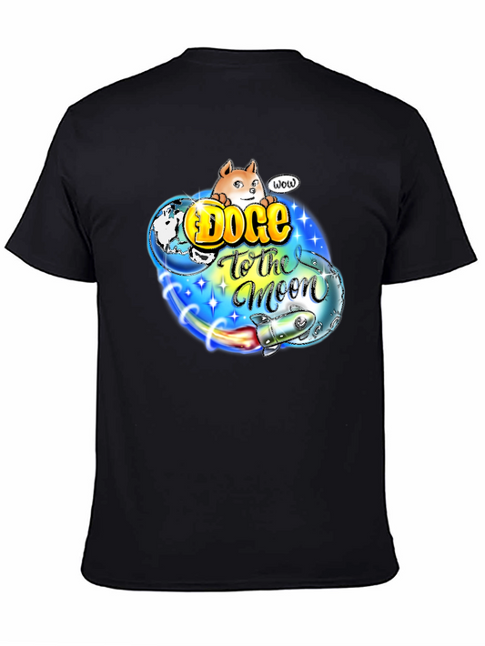 Doge to the Moon Black T-Shirt