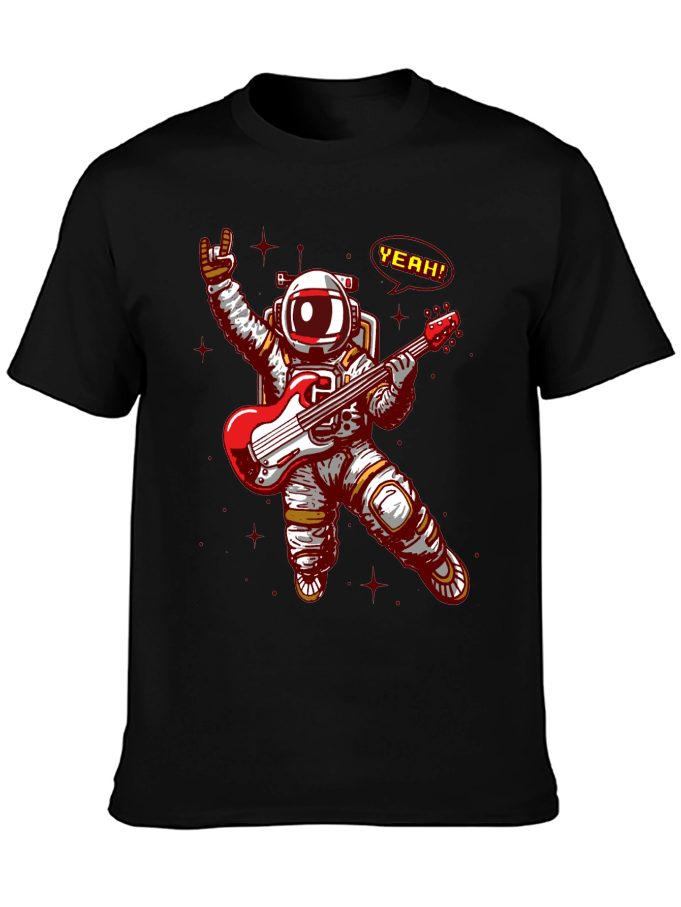 Astronaut Rocking Guitar T-Shirt - Space Music Tee