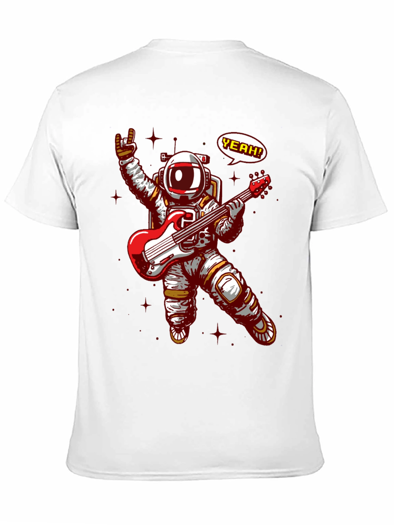 Astronaut Rocking Guitar T-Shirt - Space Music Tee