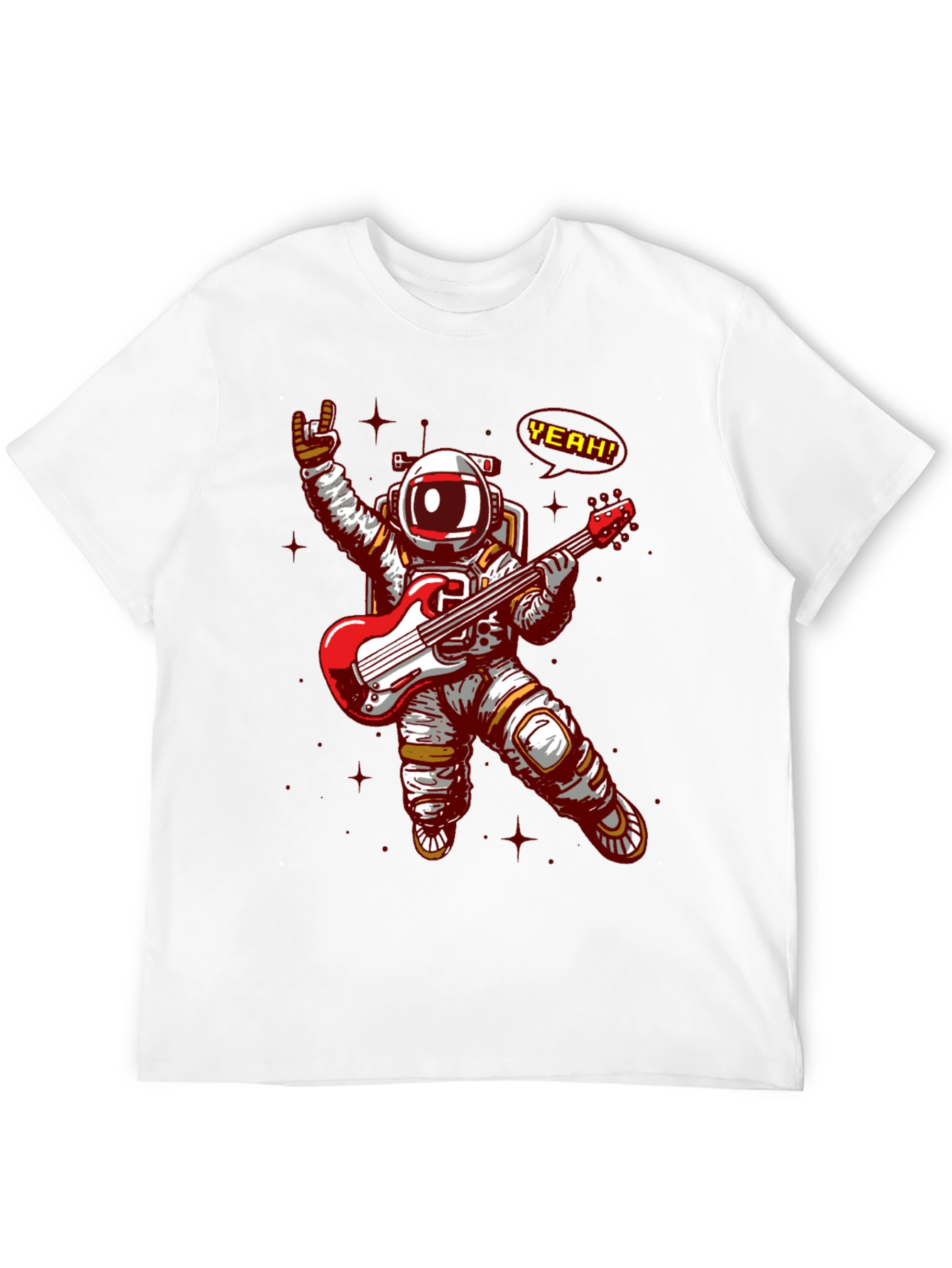 Astronaut Rocking Guitar T-Shirt - Space Music Tee