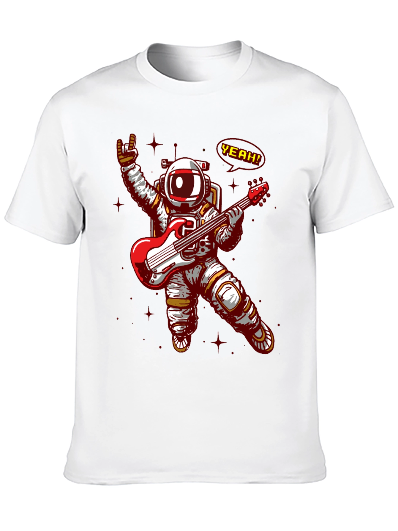 Astronaut Rocking Guitar T-Shirt - Space Music Tee