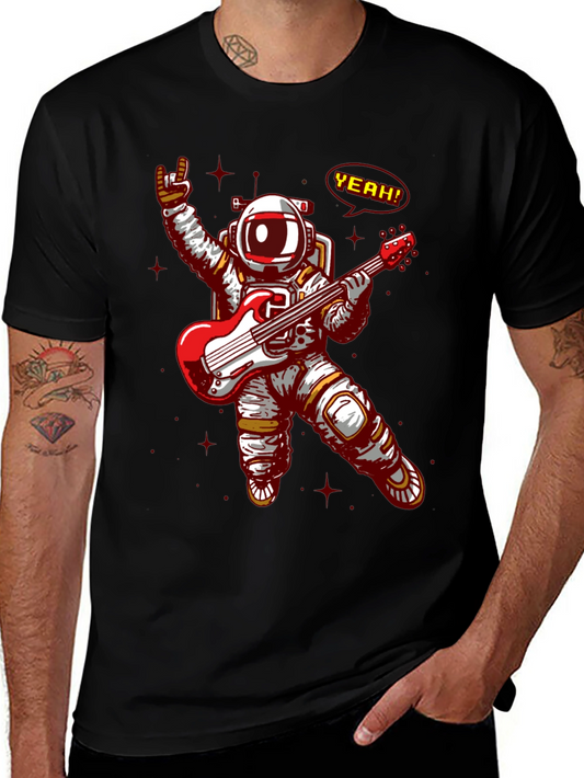 Astronaut Rocking Guitar T-Shirt - Space Music Tee