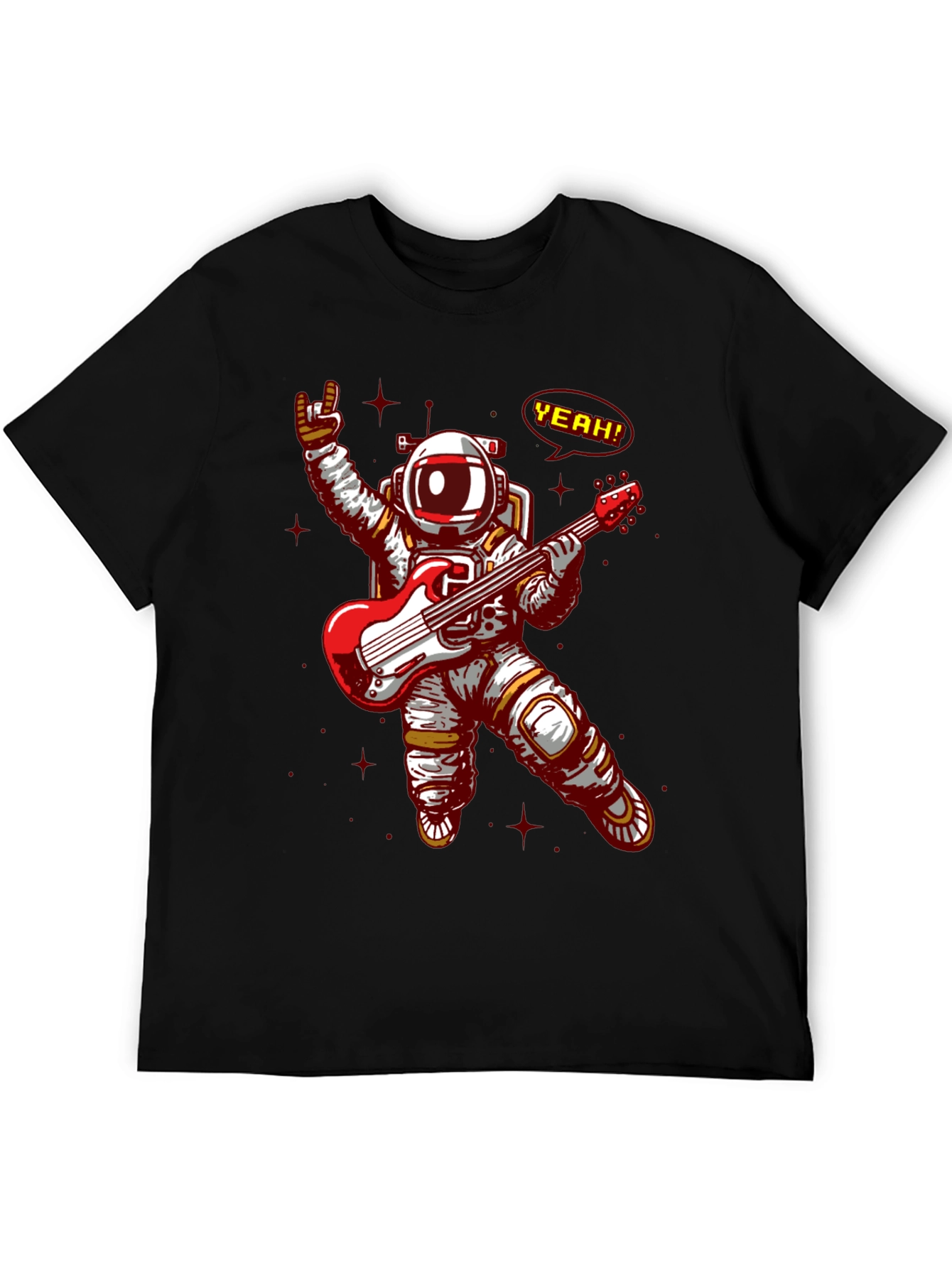 Astronaut Rocking Guitar T-Shirt - Space Music Tee