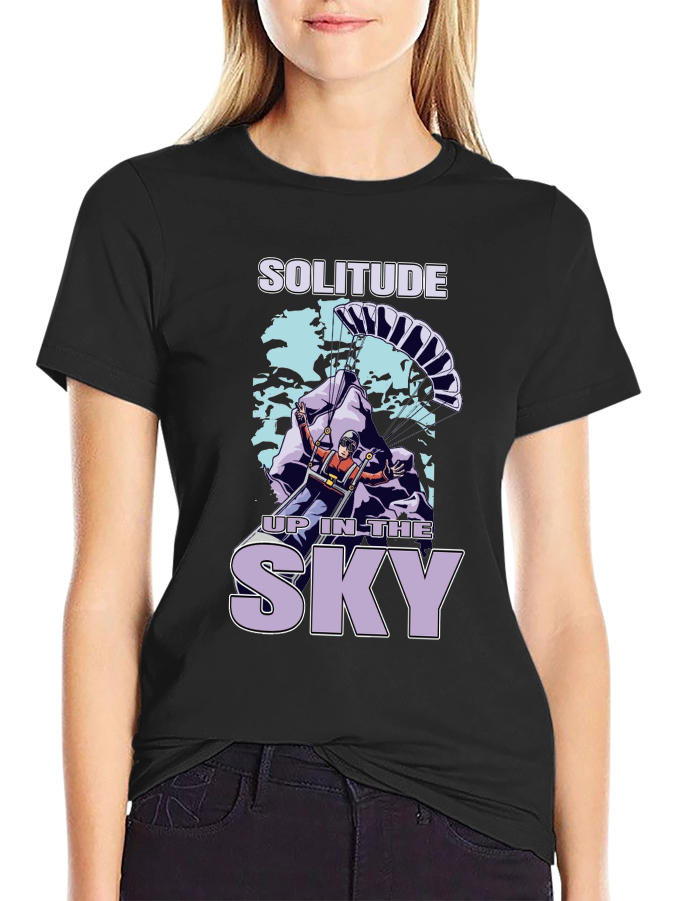 Solitude in the Sky Black T-Shirt