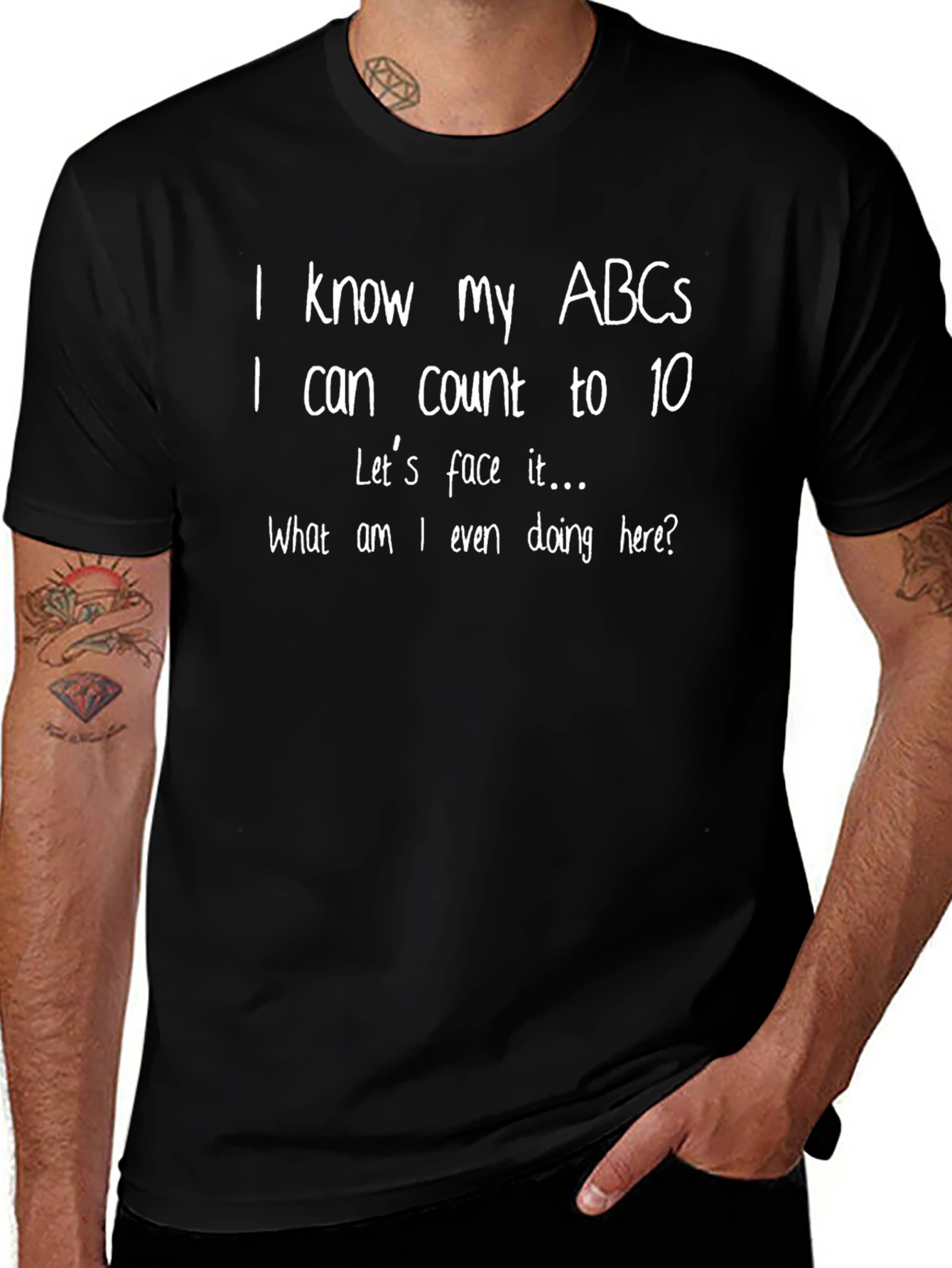 Funny Sarcastic ABCs T-Shirt - Mens Black Tee