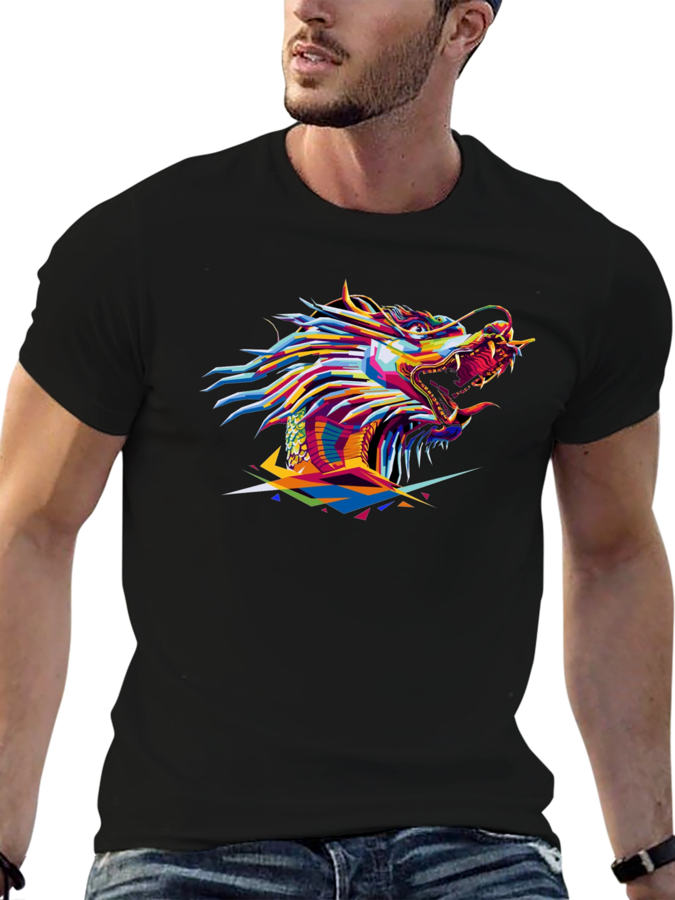 Bold Dragon Graphic Black T-Shirt