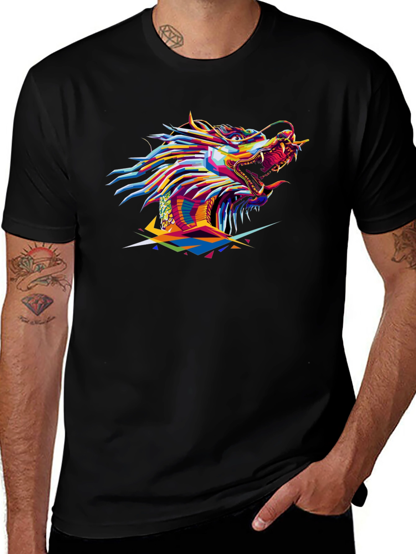Bold Dragon Graphic Black T-Shirt