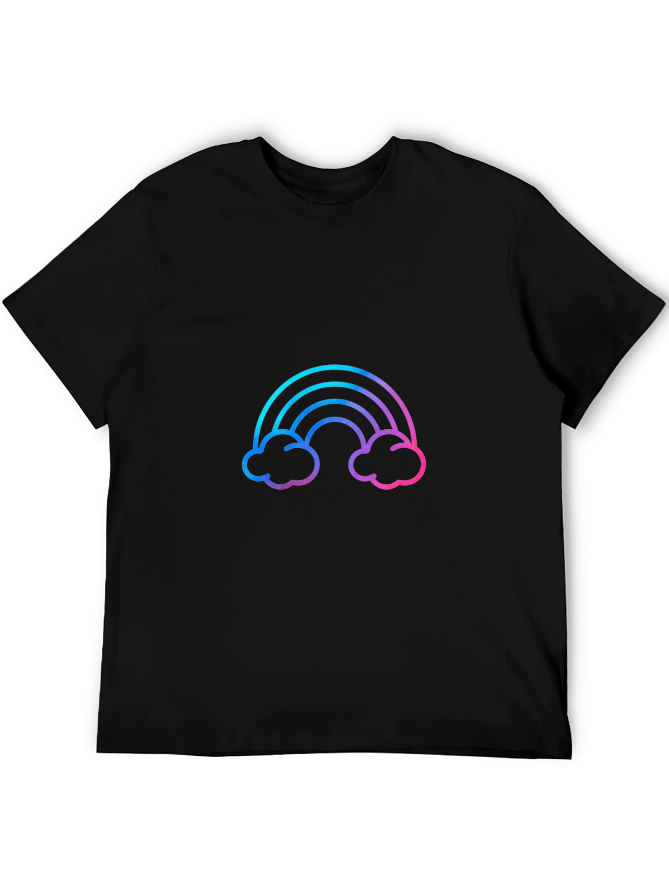Rainbow Graphic Tee - Stylish Mens Black T-Shirt