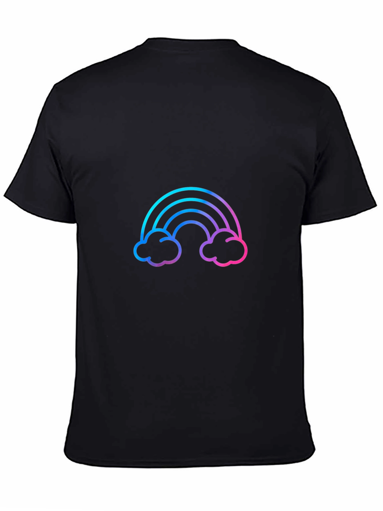 Rainbow Graphic Tee - Stylish Mens Black T-Shirt