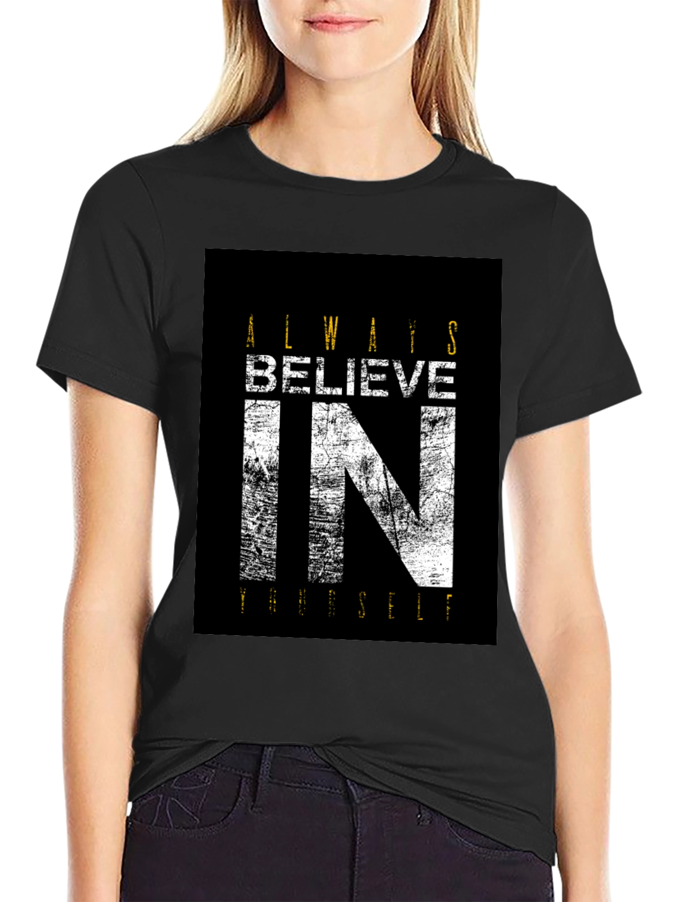 Believe In Yourself Black Graphic Tee