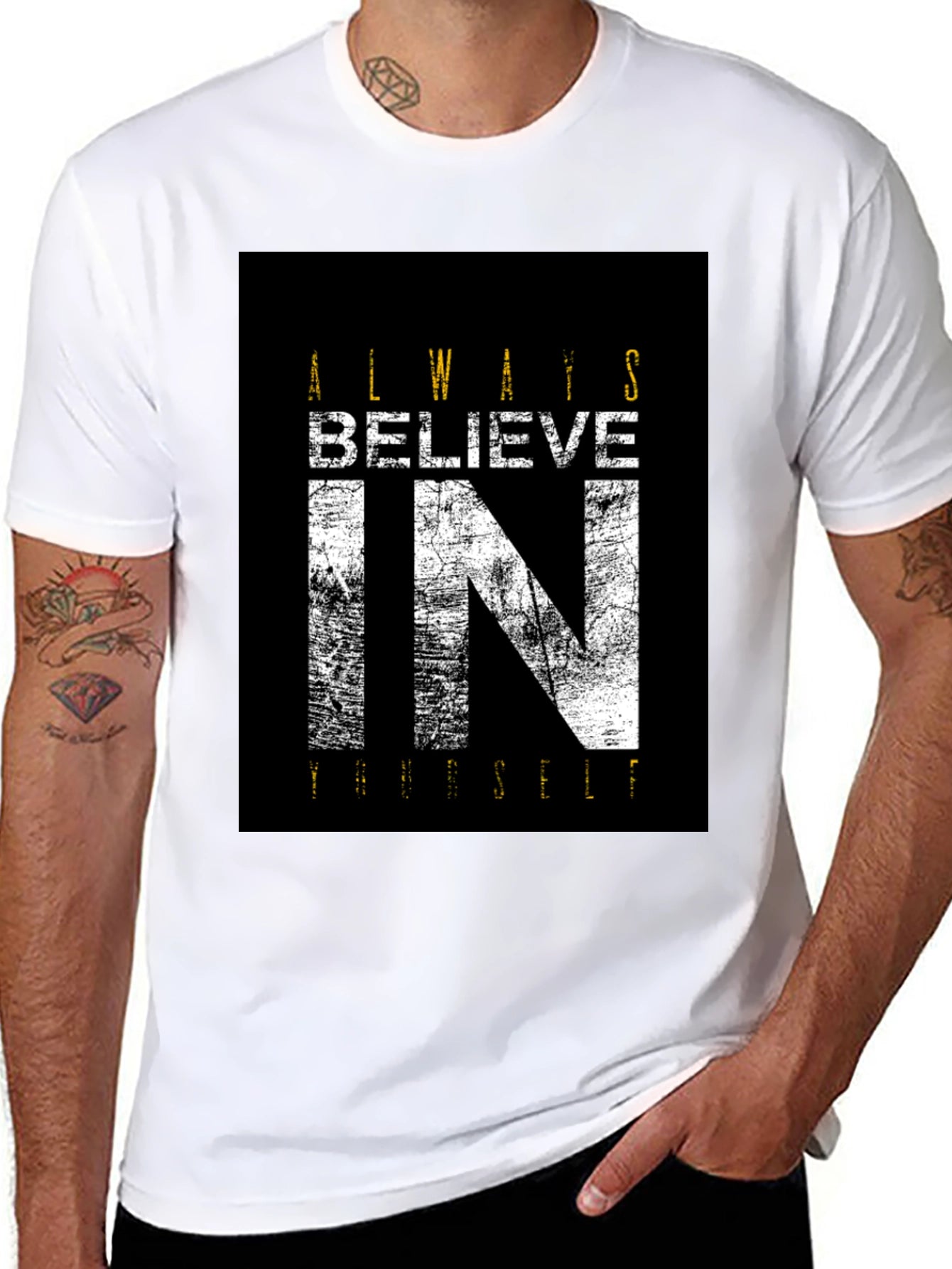 Believe In Yourself Black Graphic Tee