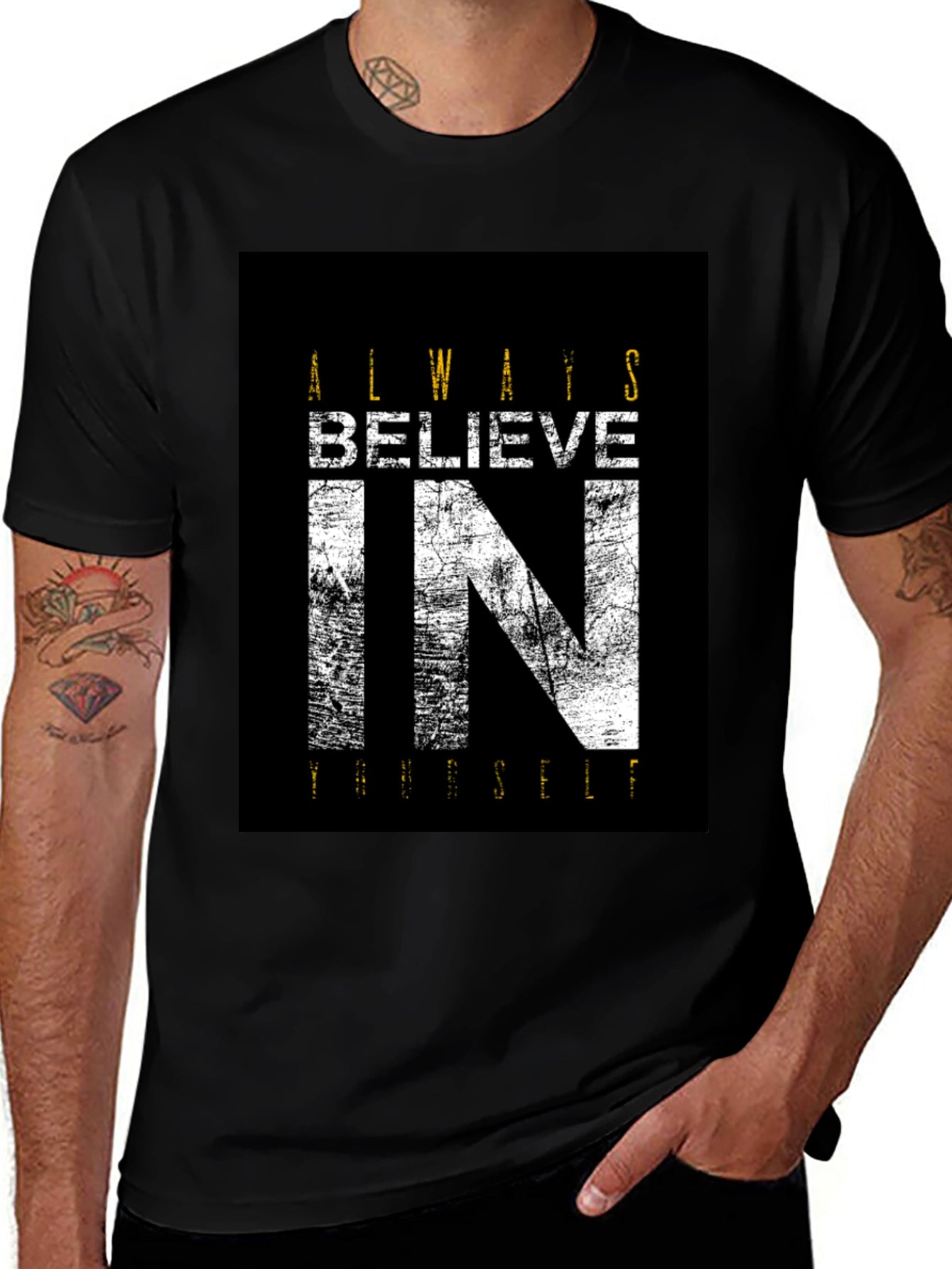 Believe In Yourself Black Graphic Tee