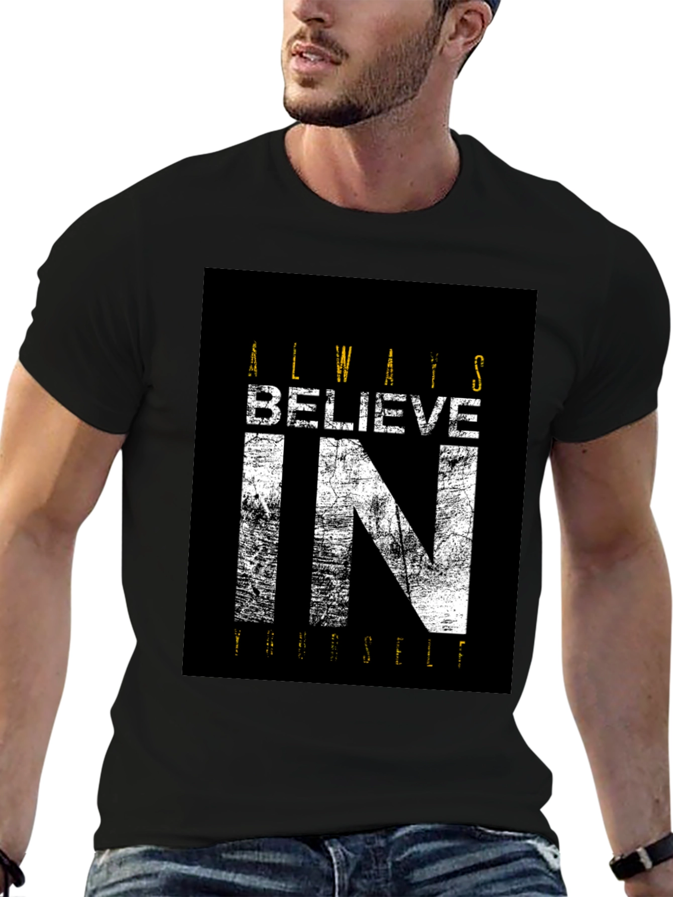 Believe In Yourself Black Graphic Tee