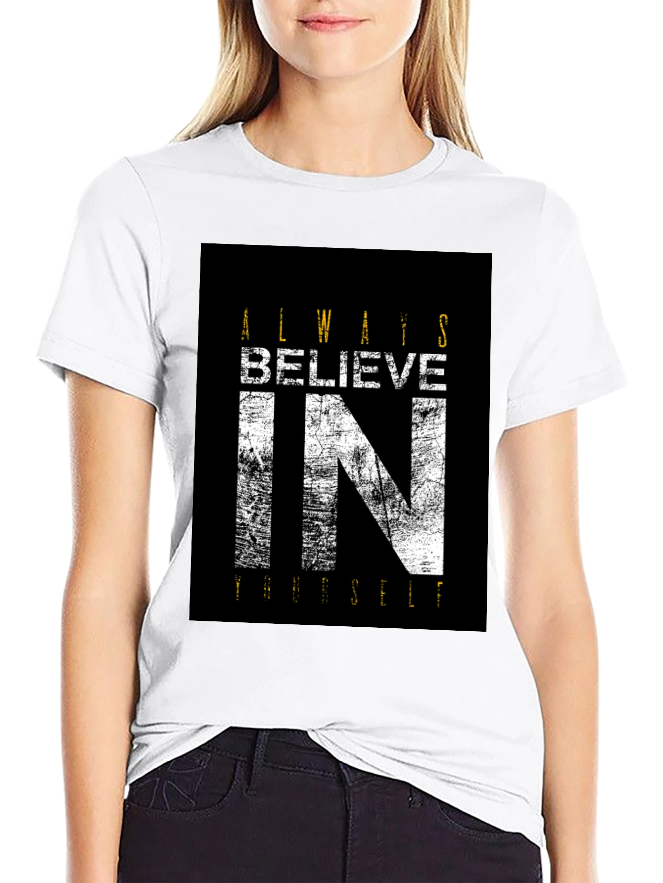 Believe In Yourself Black Graphic Tee
