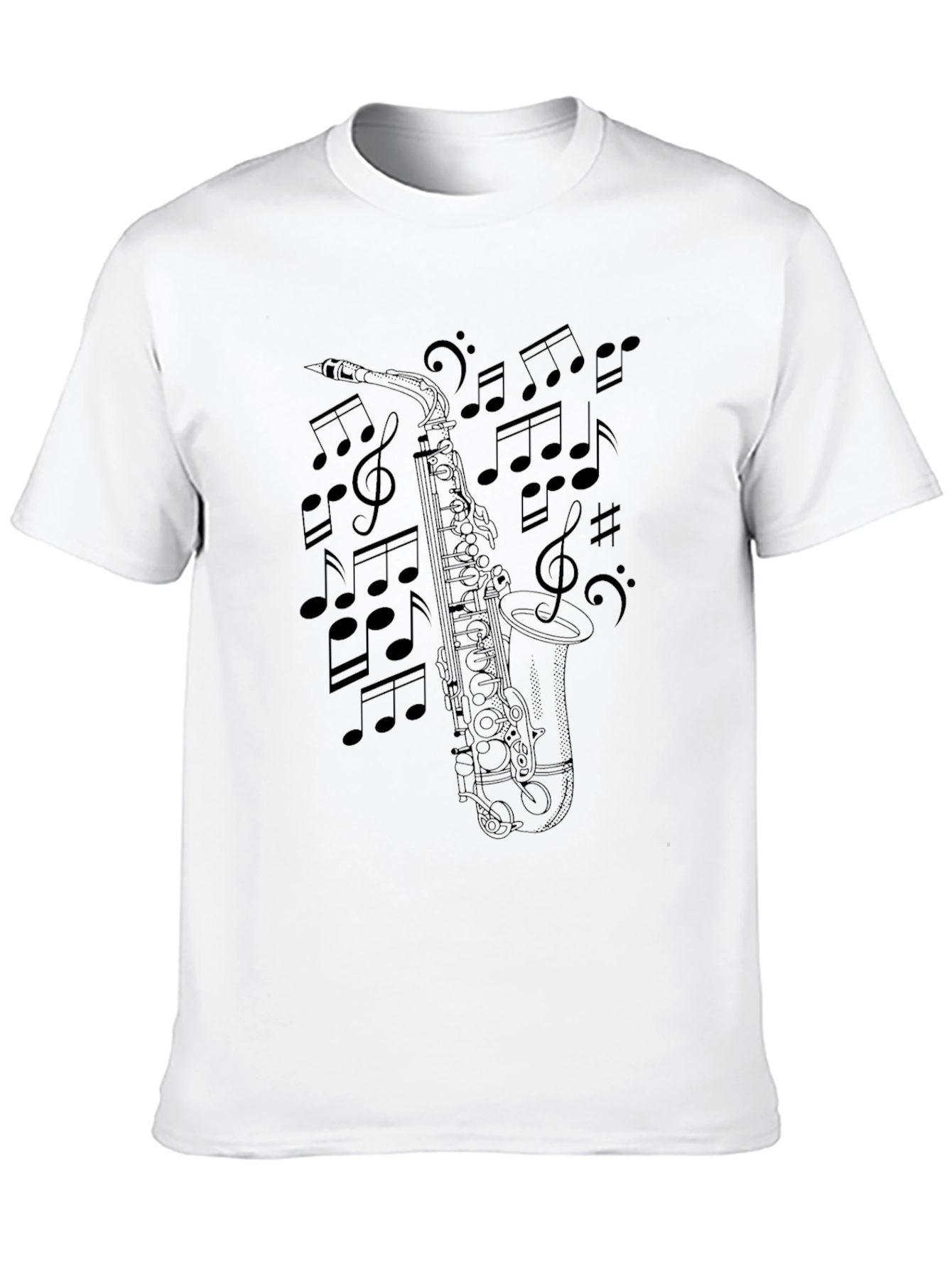 Saxophone Music Notes Graphic T-Shirt